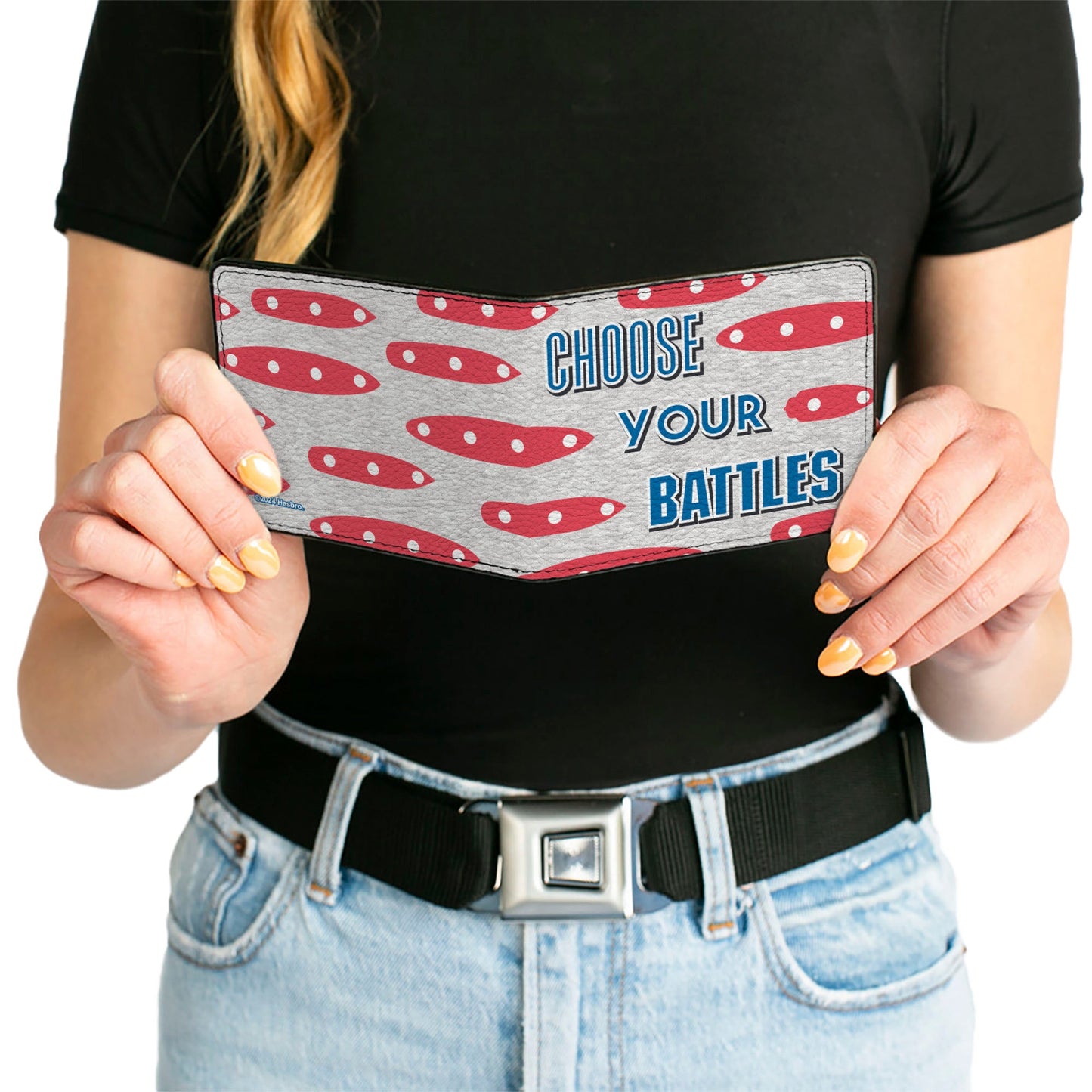 Bi-Fold Wallet - Battleship CHOOSE YOUR BATTLES Ships Gray/Red/Blue/White