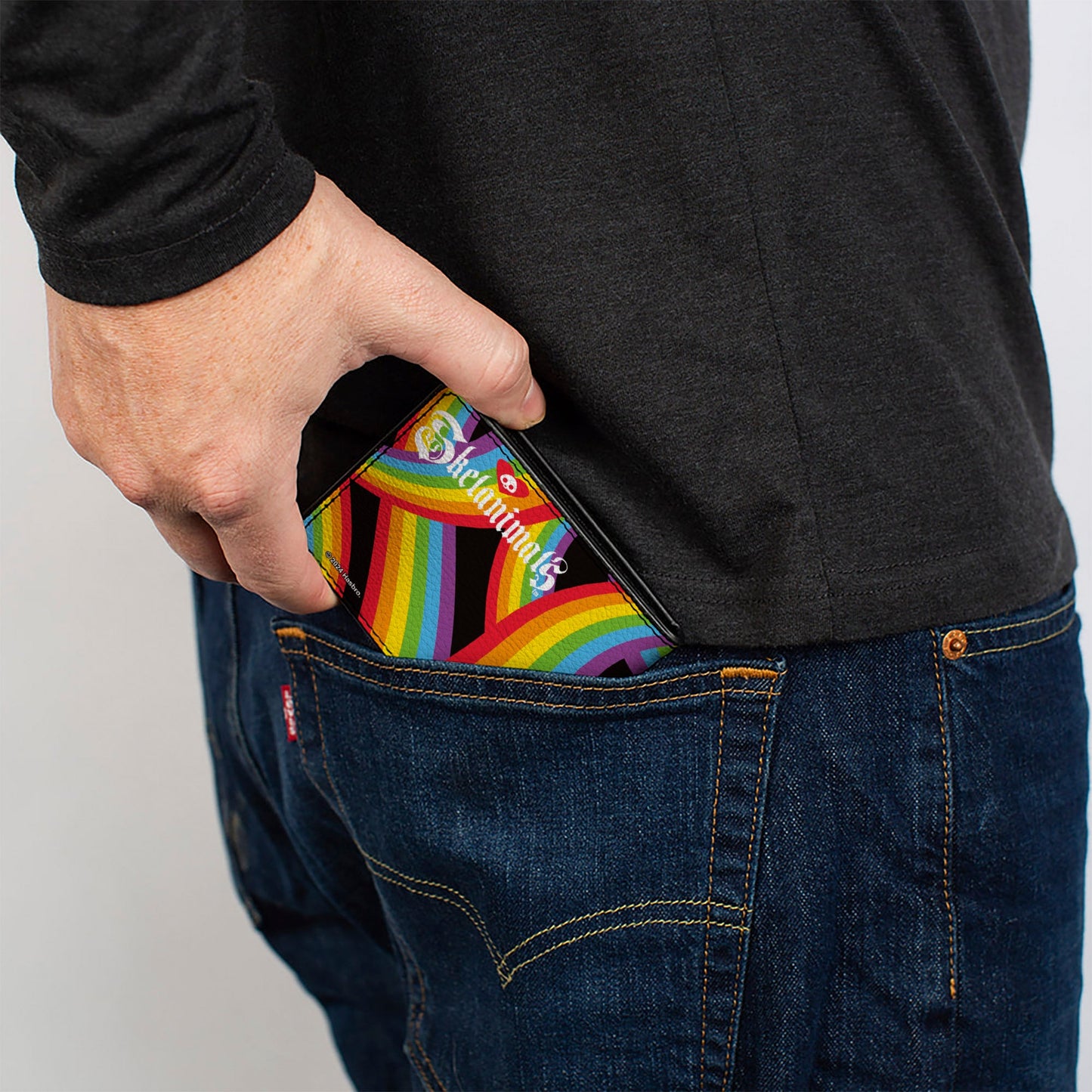 Bi-Fold Wallet - SKELANIMALS Bonita the Unicorn Pose and Title Logo Rainbows