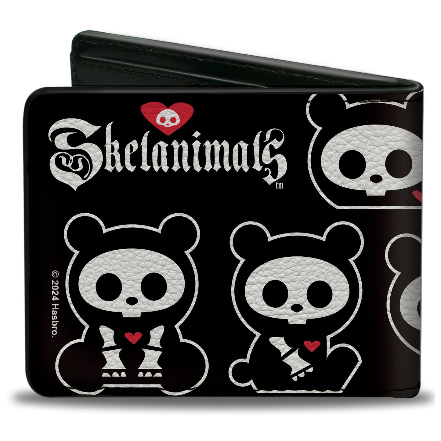 Bi-Fold Wallet - SKELANIMALS Chungkee the Panda Poses and Title Logo Black/White