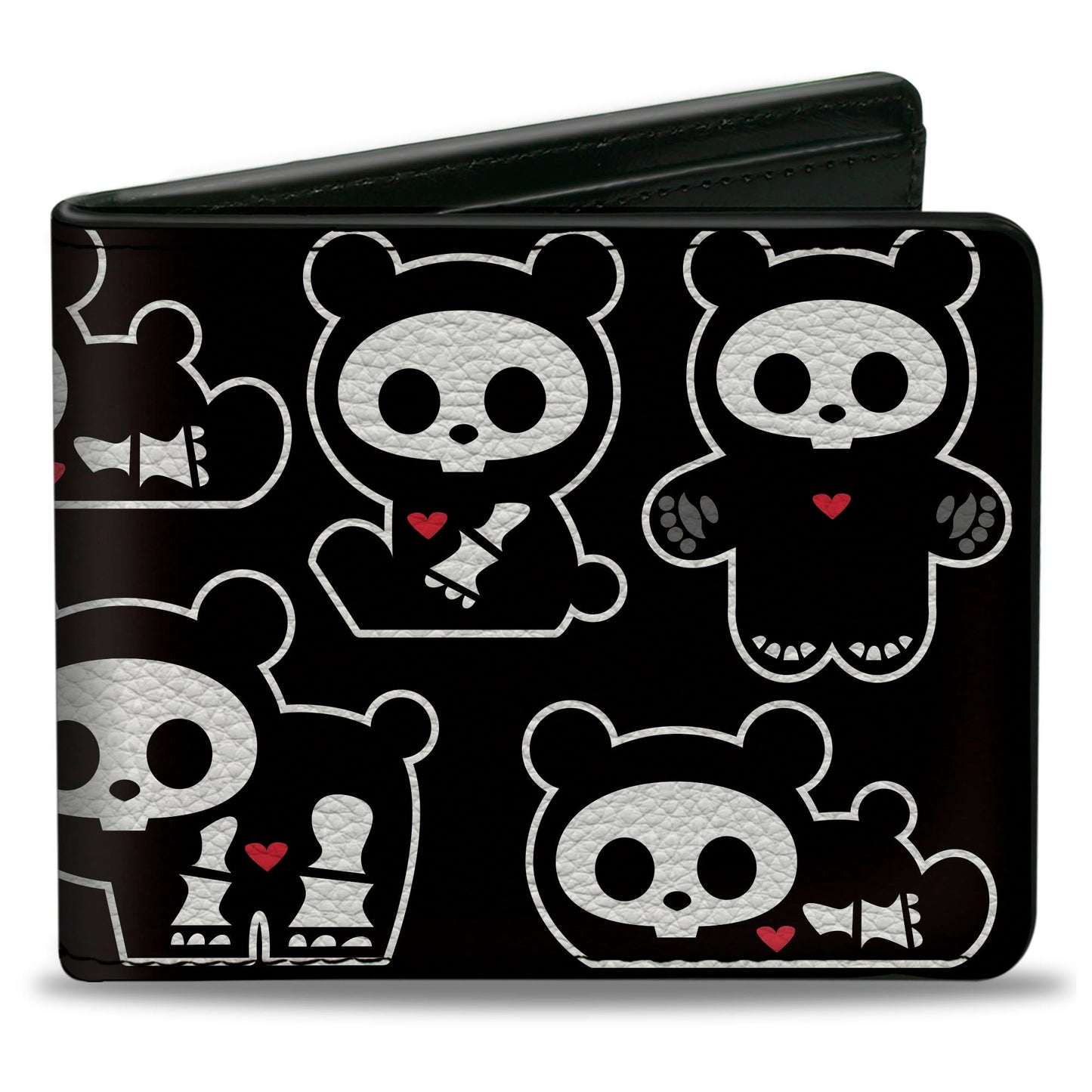 Bi-Fold Wallet - SKELANIMALS Chungkee the Panda Poses and Title Logo Black/White