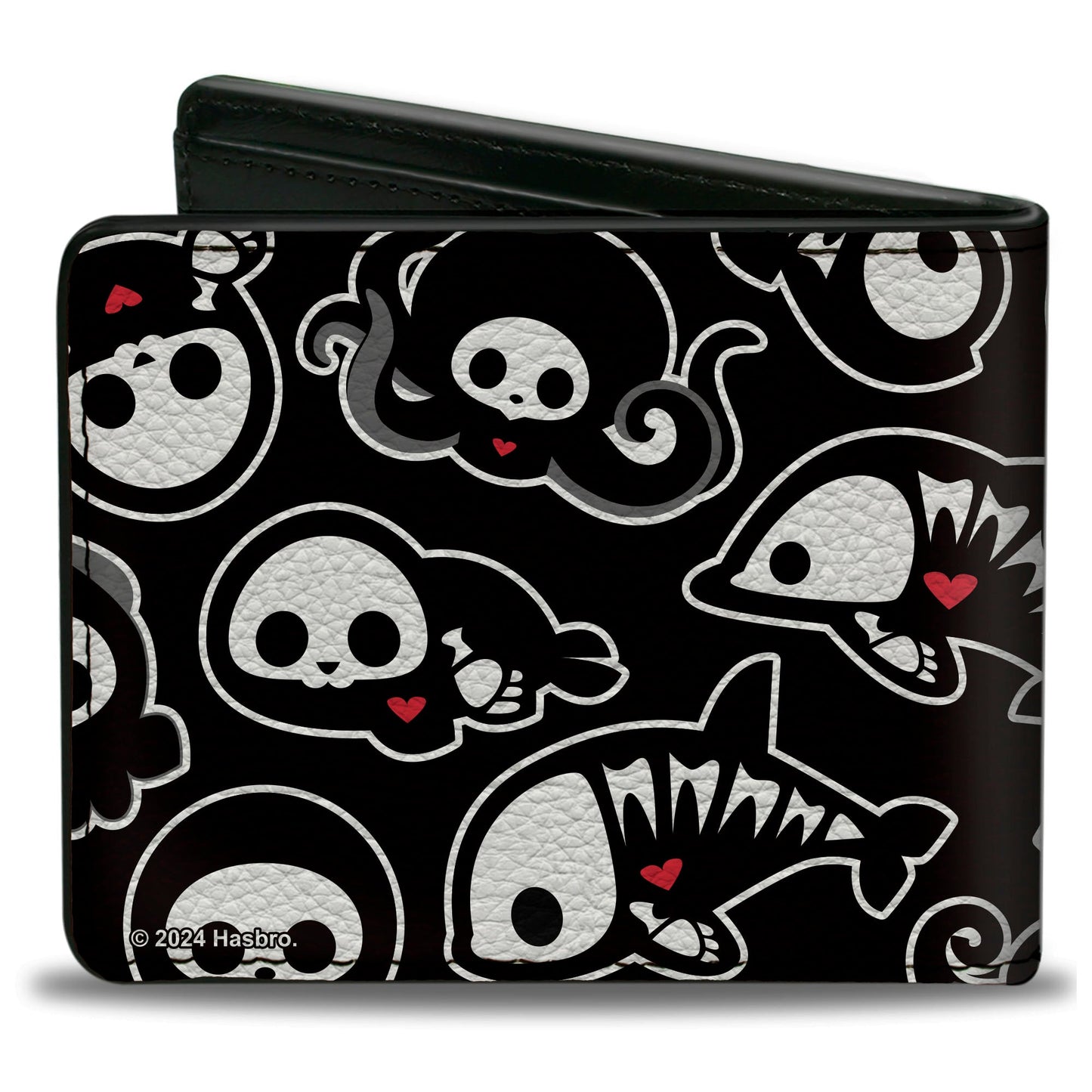 Bi-Fold Wallet - SKELANIMALS Sea Animals Poses Scattered and Title Logo Black/White