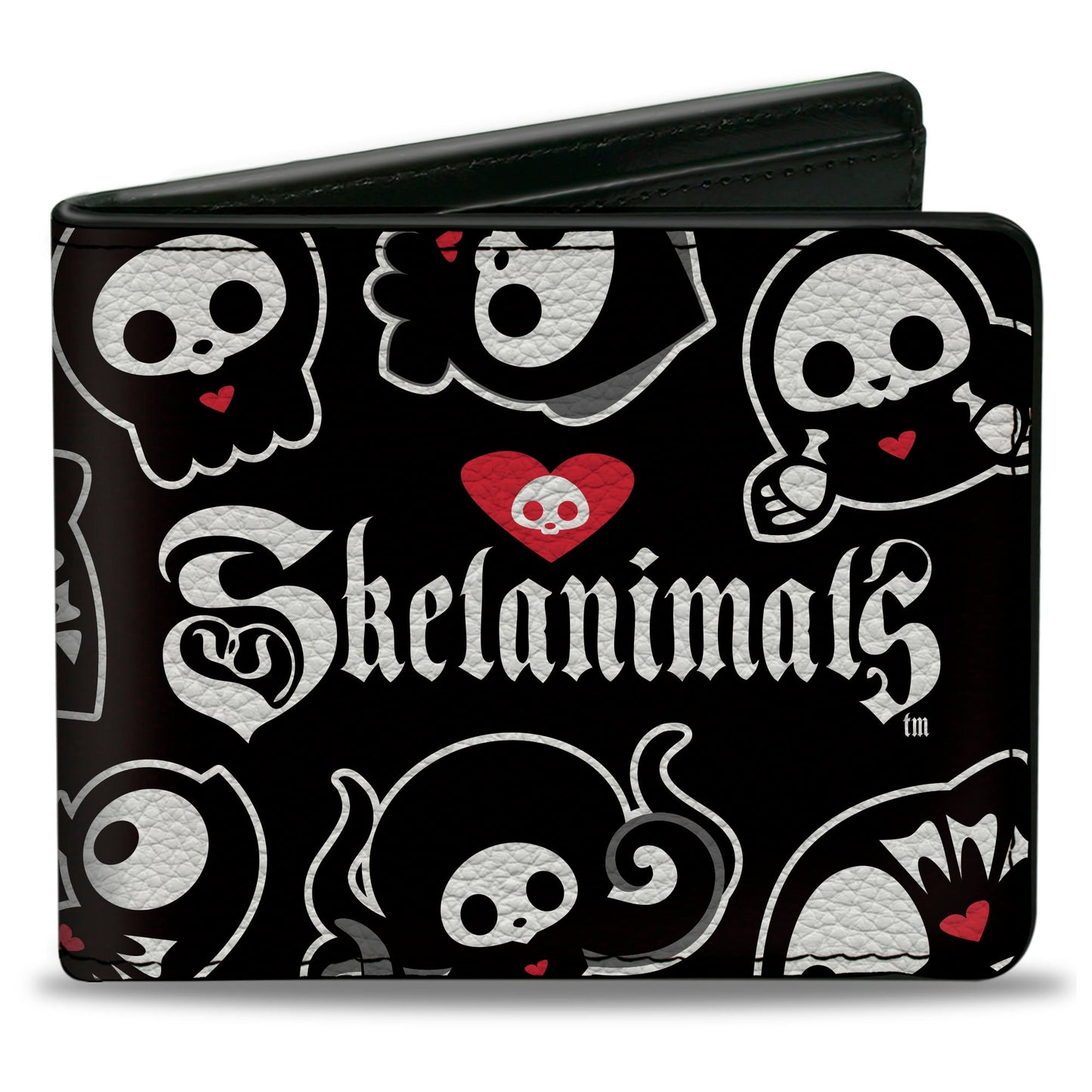 Bi-Fold Wallet - SKELANIMALS Sea Animals Poses Scattered and Title Logo Black/White