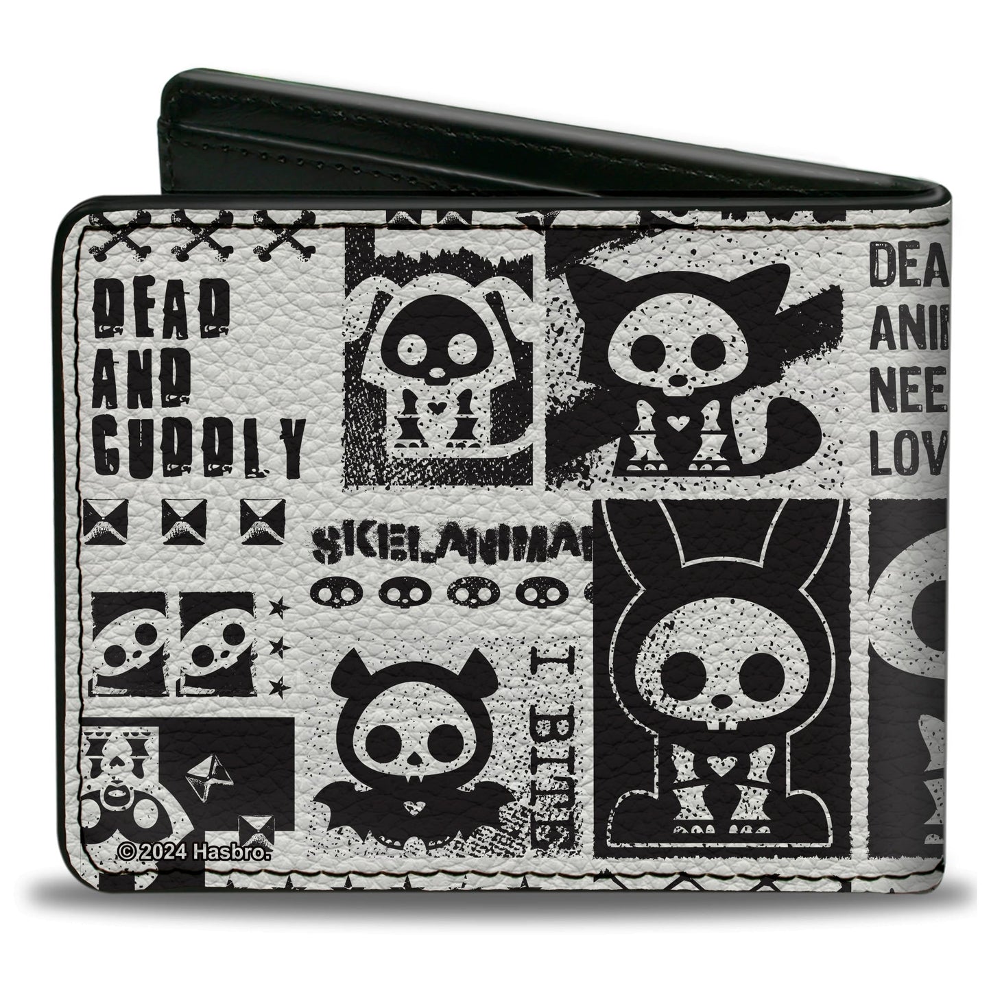 Bi-Fold Wallet - SKELANIMALS DEAD ANIMALS Quotes Collage and Title Logo White/Black