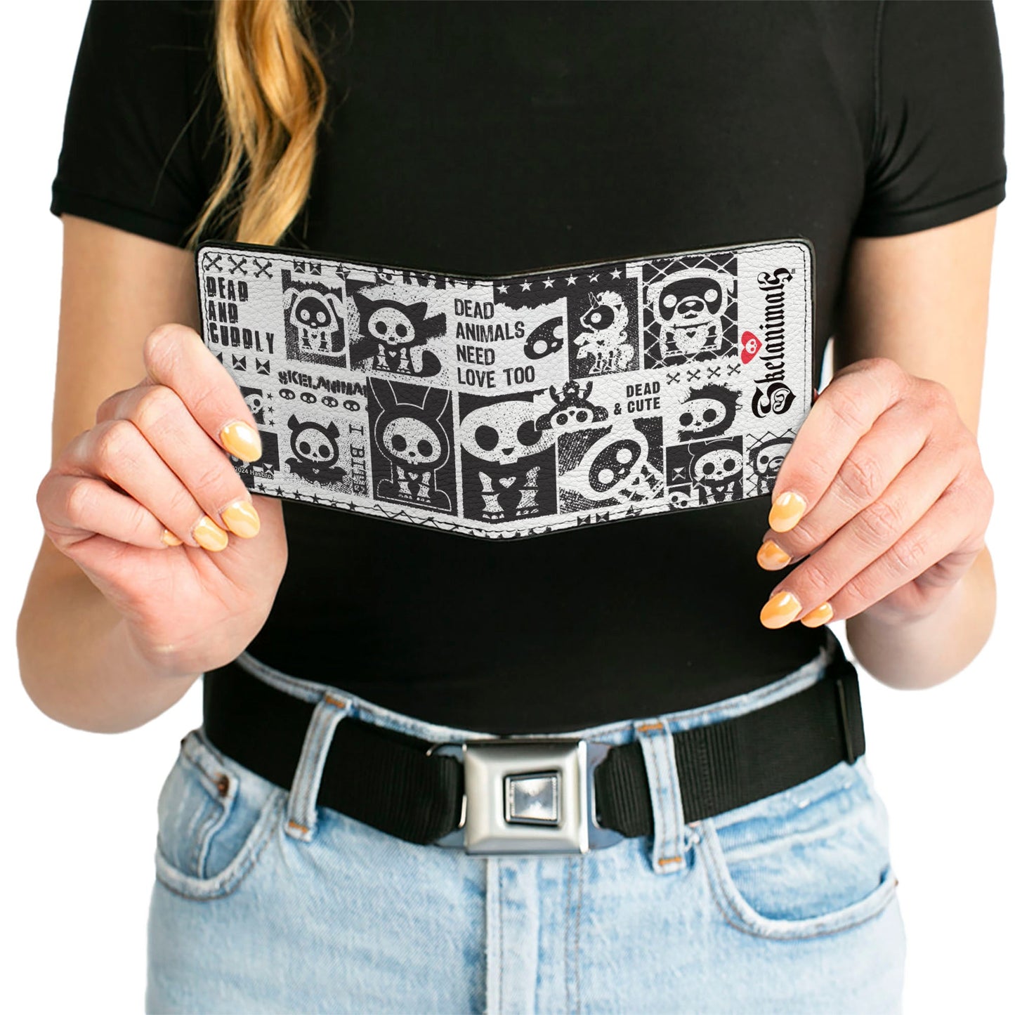 Bi-Fold Wallet - SKELANIMALS DEAD ANIMALS Quotes Collage and Title Logo White/Black