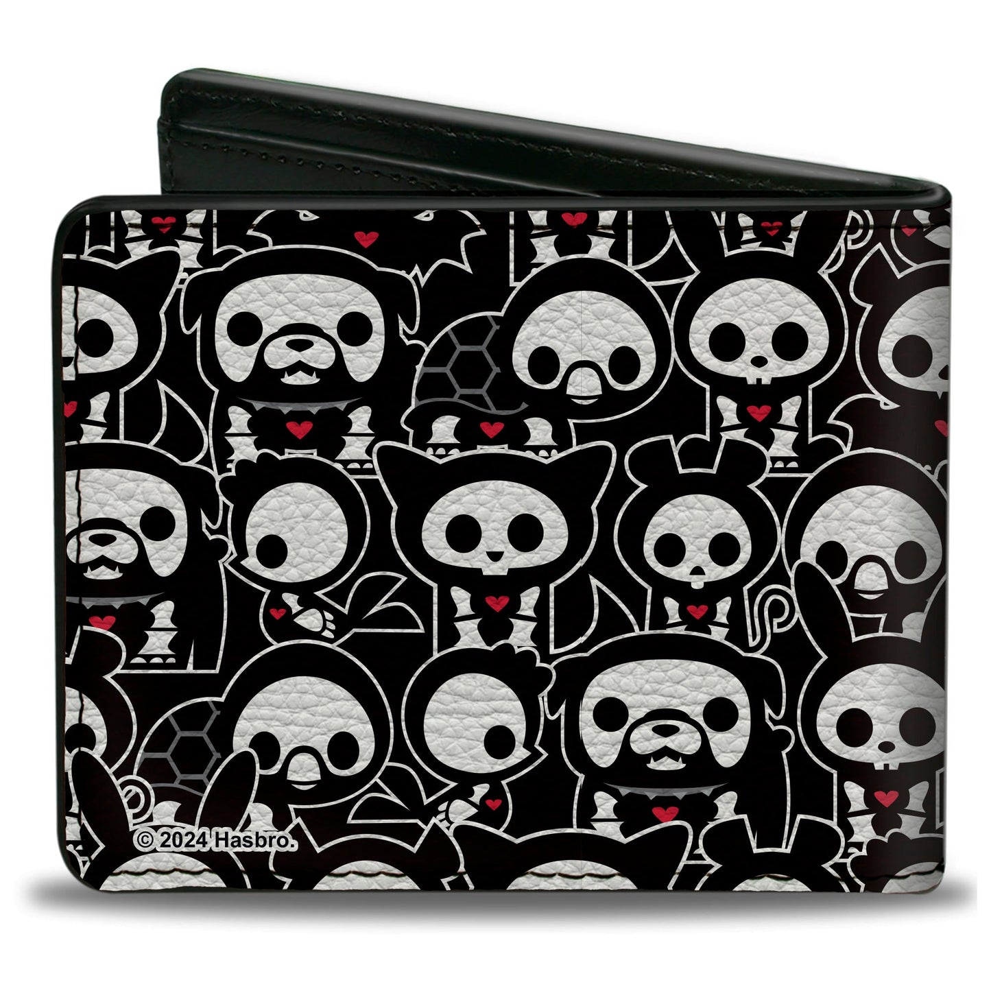 Bi-Fold Wallet - SKELANIMALS DEAD ANIMALS NEED LOVE TOO Collage and Animals Black/White/Red