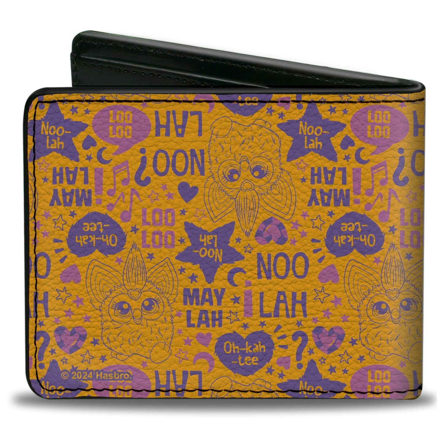 Bi-Fold Wallet - Furby Furbish Phrases and Icons Orange/Pink/Purple