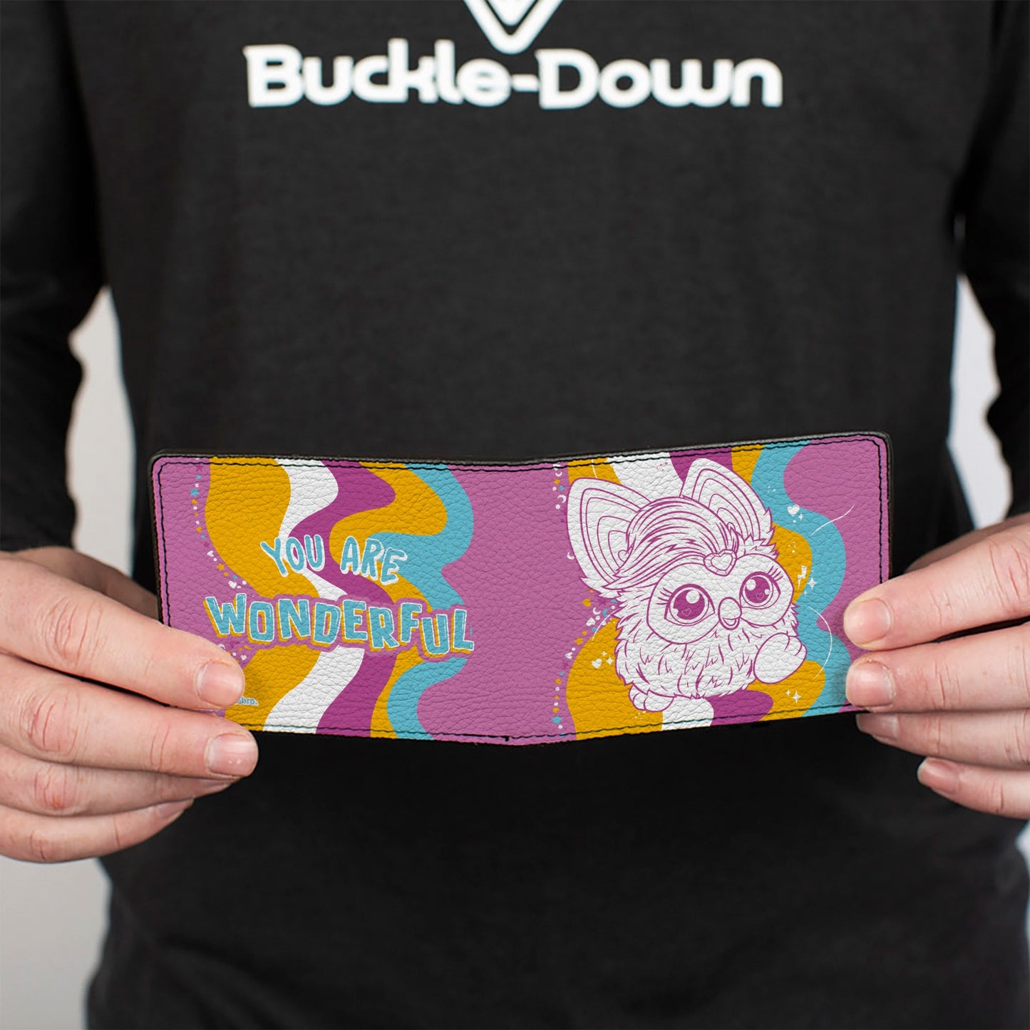 Bi-Fold Wallet - Furby YOU ARE WONDERFUL Running Pose Pinks/Multi Color