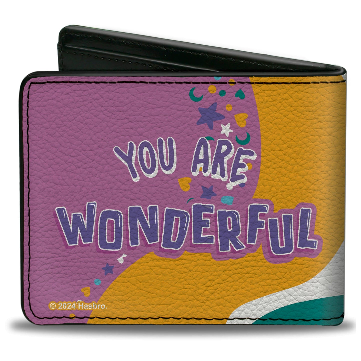 Bi-Fold Wallet - Furby Purple Furby YOU ARE WONDERFUL Running Pose Multi Color