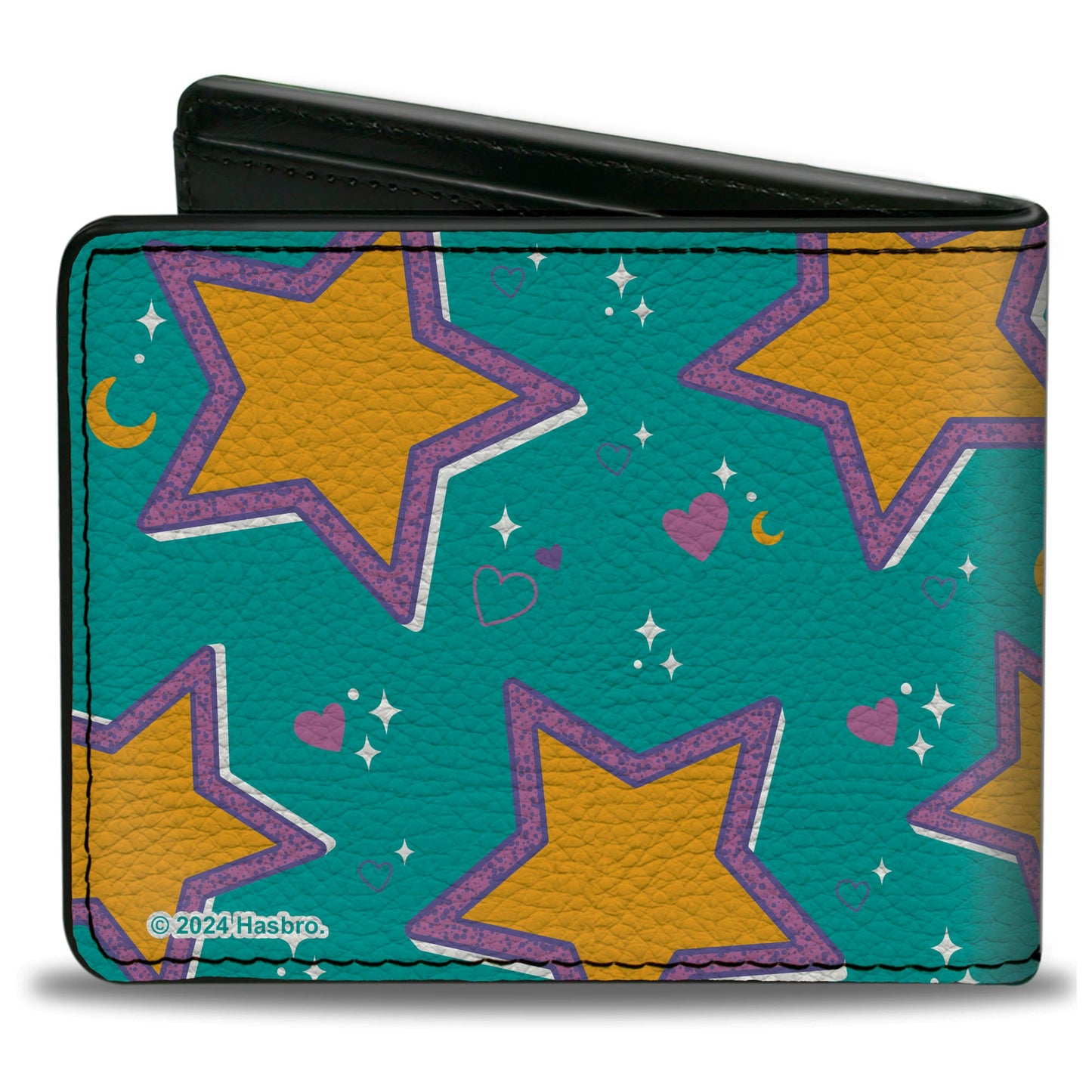 Bi-Fold Wallet - Furby Purple Furby FREE YOUR INNER FURB Rainbow Pose Teal/Multi Color