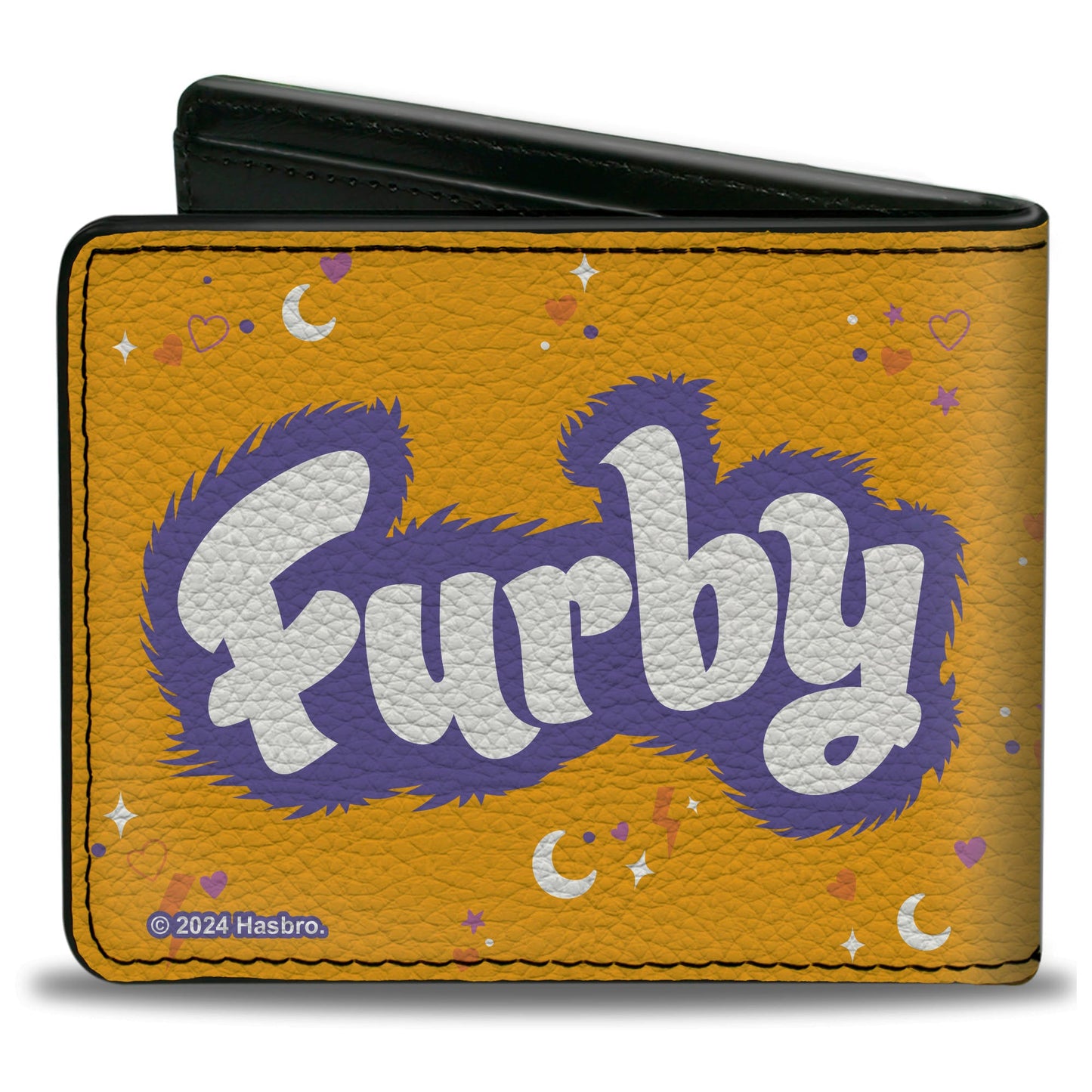 Bi-Fold Wallet - Furby Orange Furby WORD TO THE FURB Heart Pose and Title Logo Orange/Purple