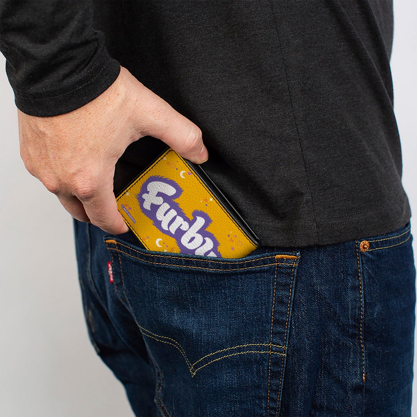 Bi-Fold Wallet - Furby Orange Furby WORD TO THE FURB Heart Pose and Title Logo Orange/Purple