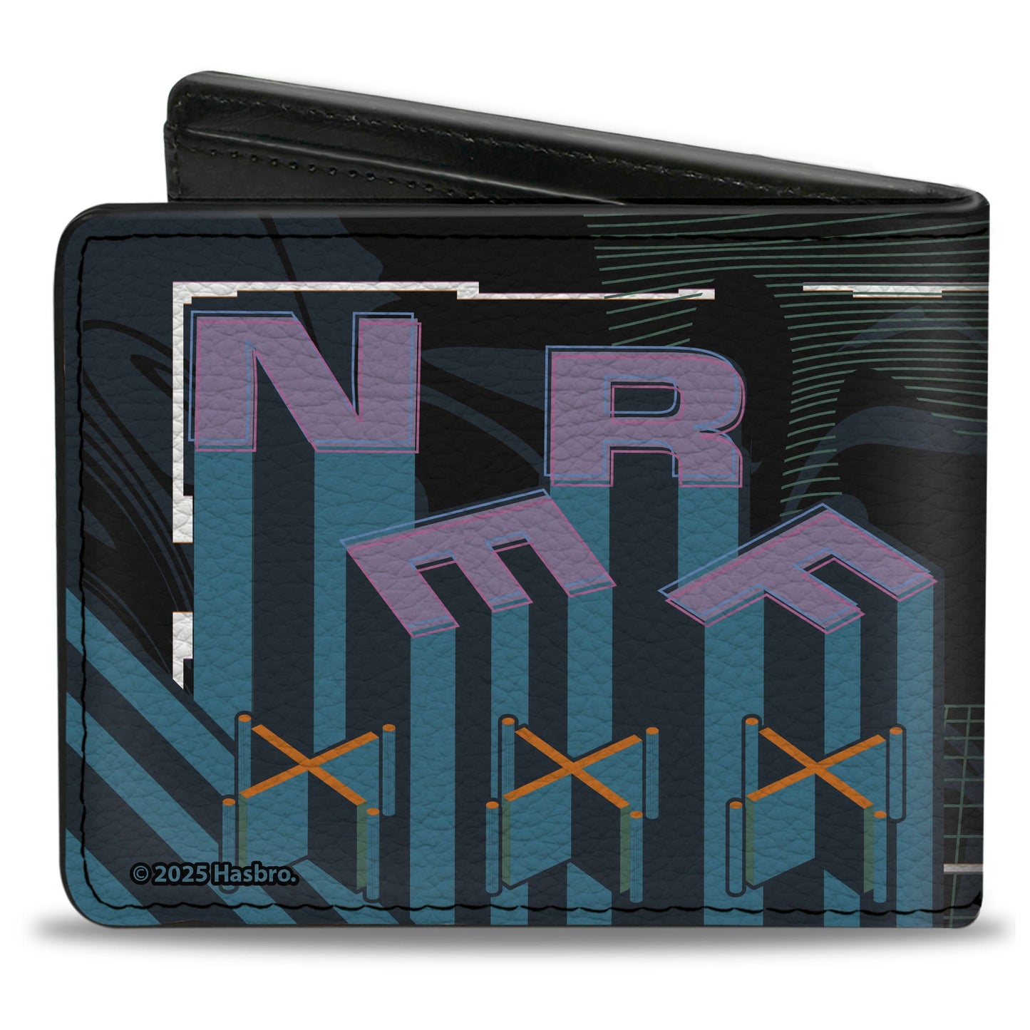 Bi-Fold Wallet - NERF Logo and Text Collage Black/Blue/Purple/Orange