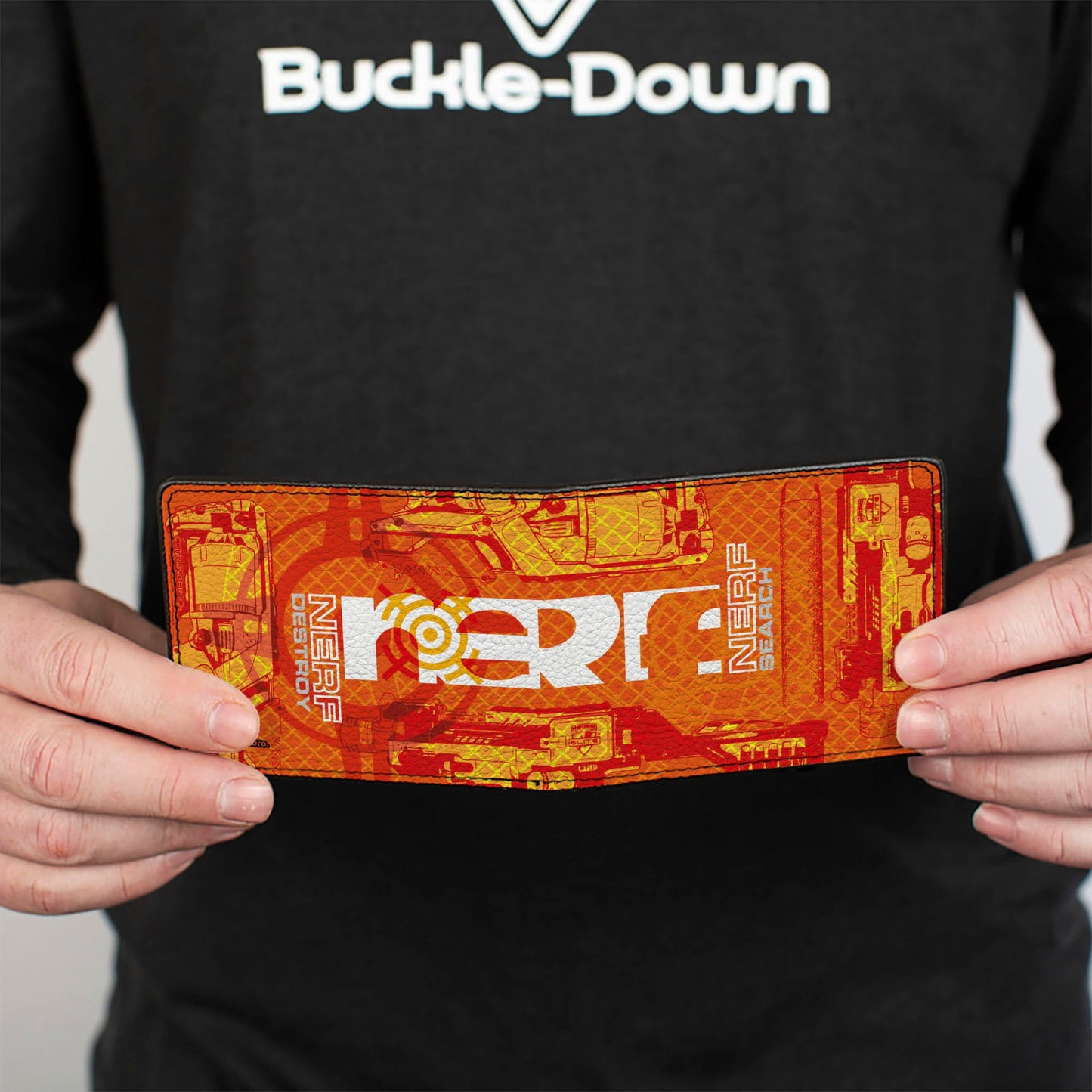 Bi-Fold Wallet - NERF SEARCH DESTROY Blasters Collage Reds/Oranges/White