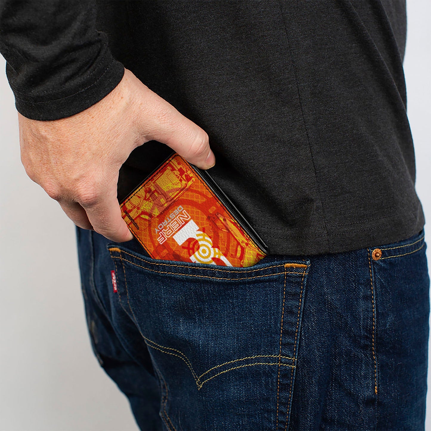 Bi-Fold Wallet - NERF SEARCH DESTROY Blasters Collage Reds/Oranges/White