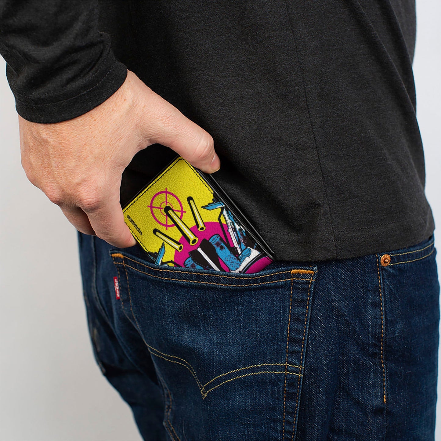 Bi-Fold Wallet - NERF Vortex and Blaster Sunglasses Collage Yellow/Pink/Blue