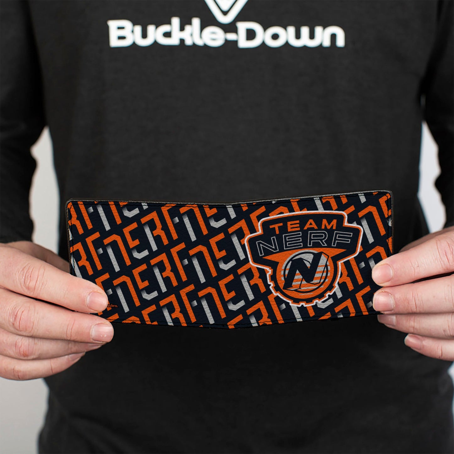 Bi-Fold Wallet - TEAM NERF Icon and Text Collage White/Red/Black