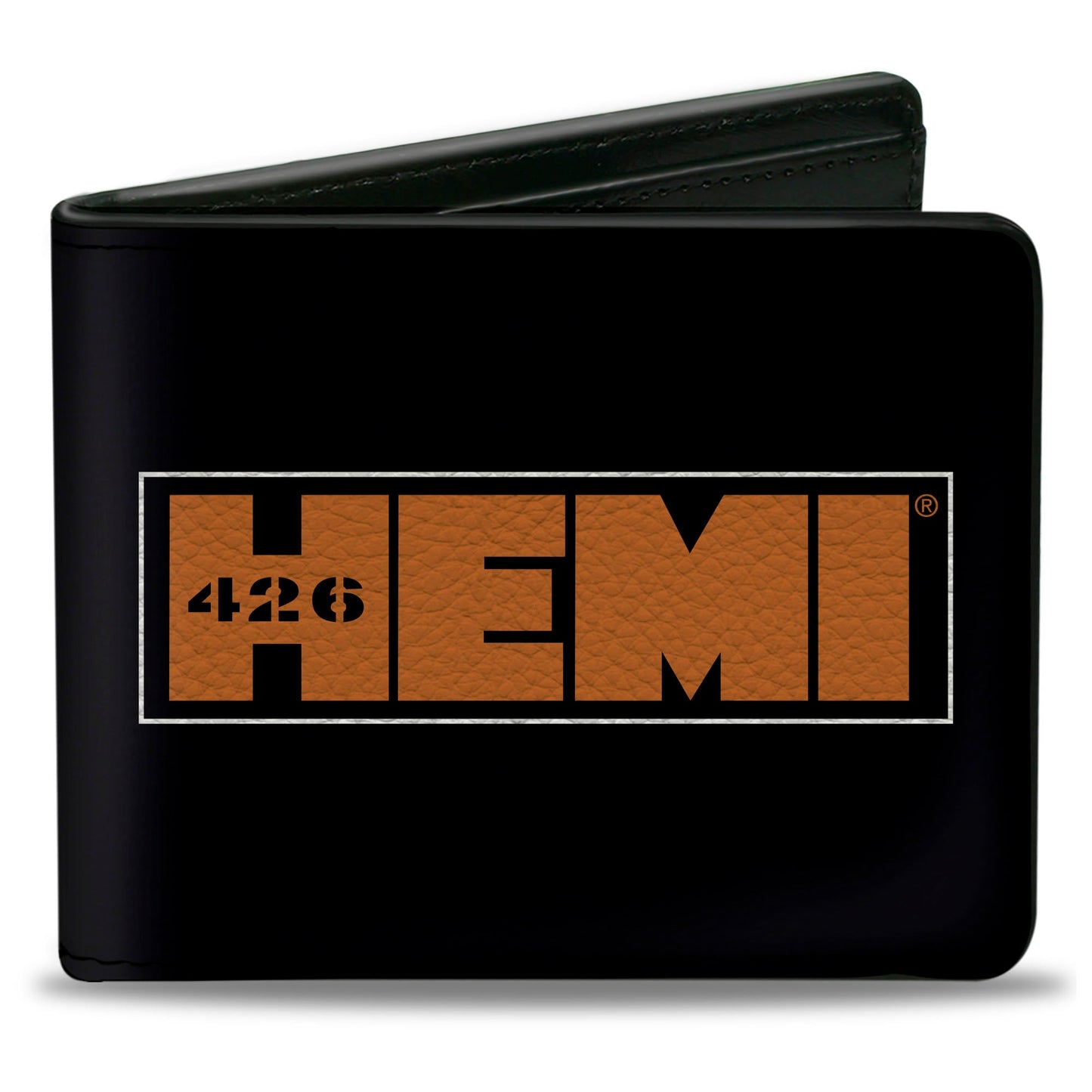 Bi-Fold Wallet - HEMI 426 Logo3 + Weathered Side Stripe Black/Orange