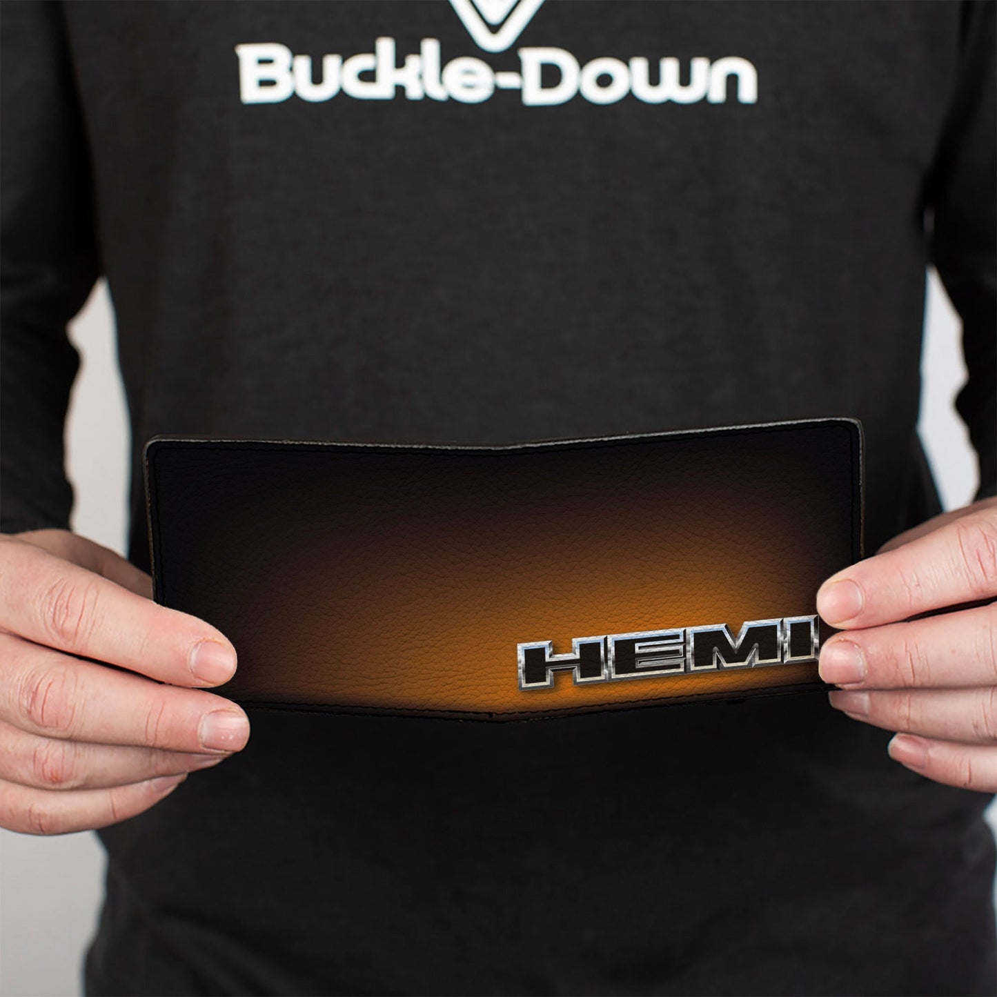 Bi-Fold Wallet - HEMI Bold Outline Black Silver Orange-Fade