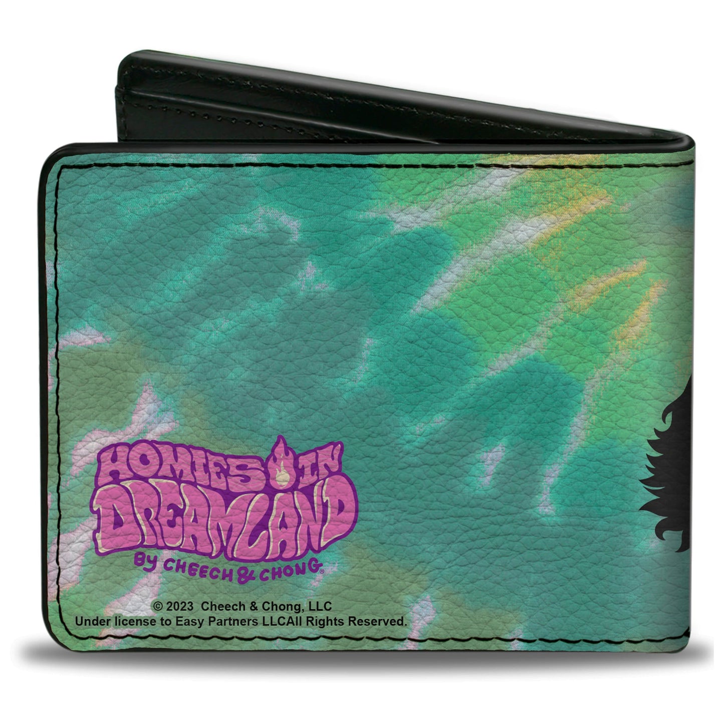 Bi-Fold Wallet - Homies in Dreamland Cheech and Chong Smoking Pose Tie Dye Blues
