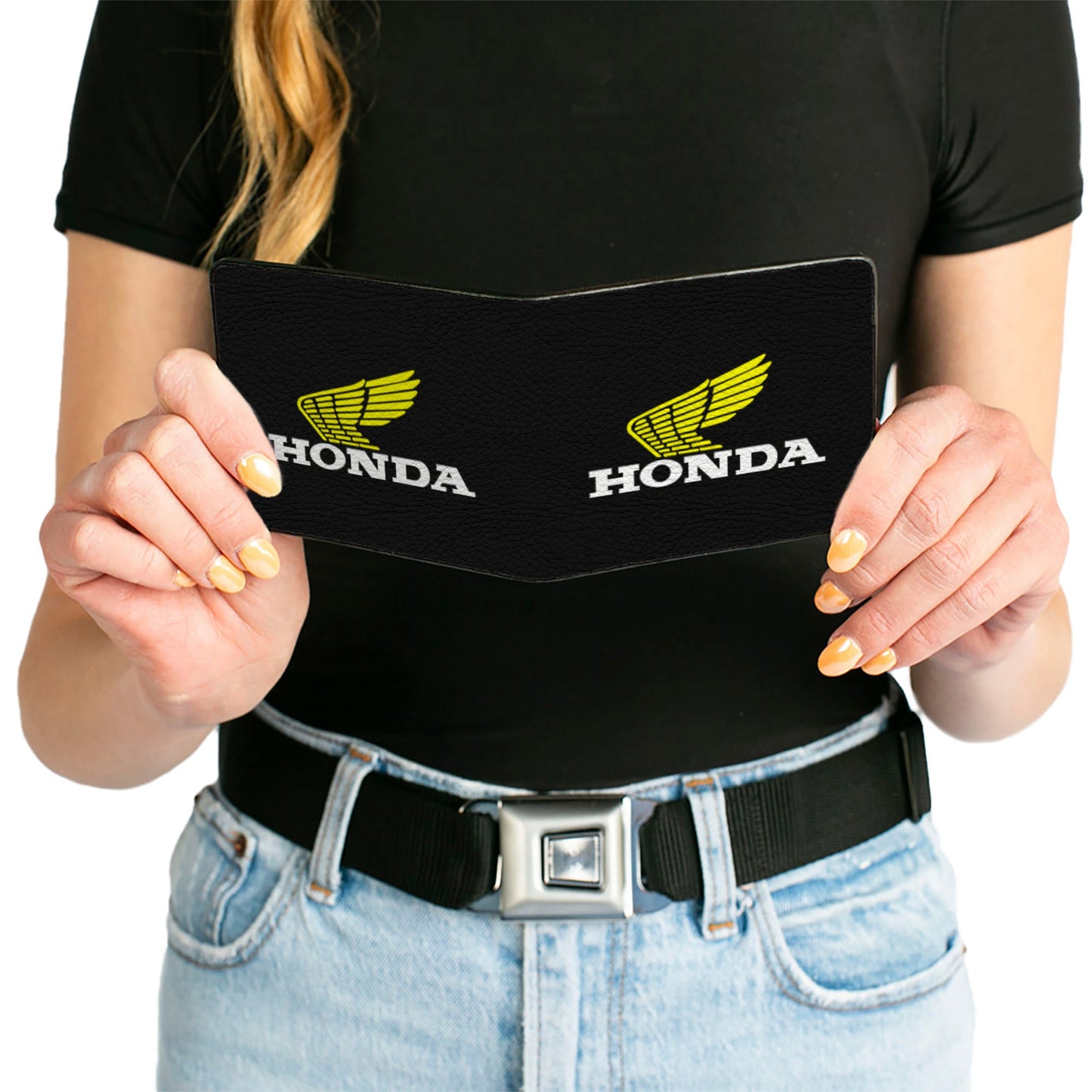 Bi-Fold Wallet - HONDA Motorcycle Black Yellow White