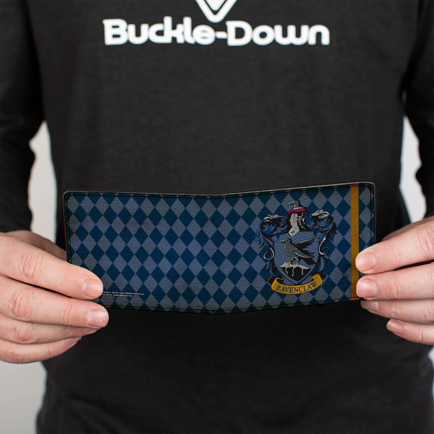 Bi-Fold Wallet - RAVENCLAW Crest Diamonds Weathered Blues Gold