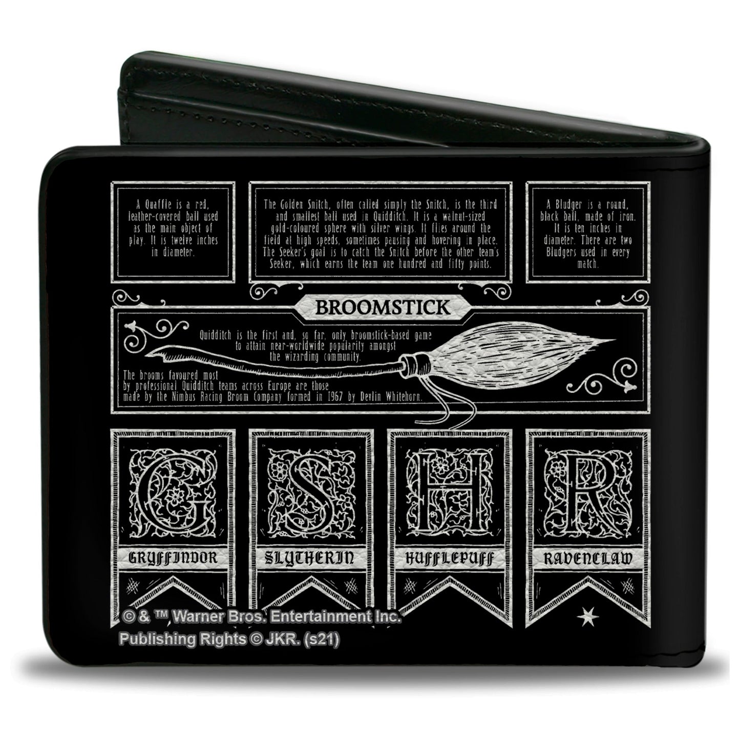Bi-Fold Wallet - Harry Potter QUIDDITCH AT HOGWARTS Collage Black White