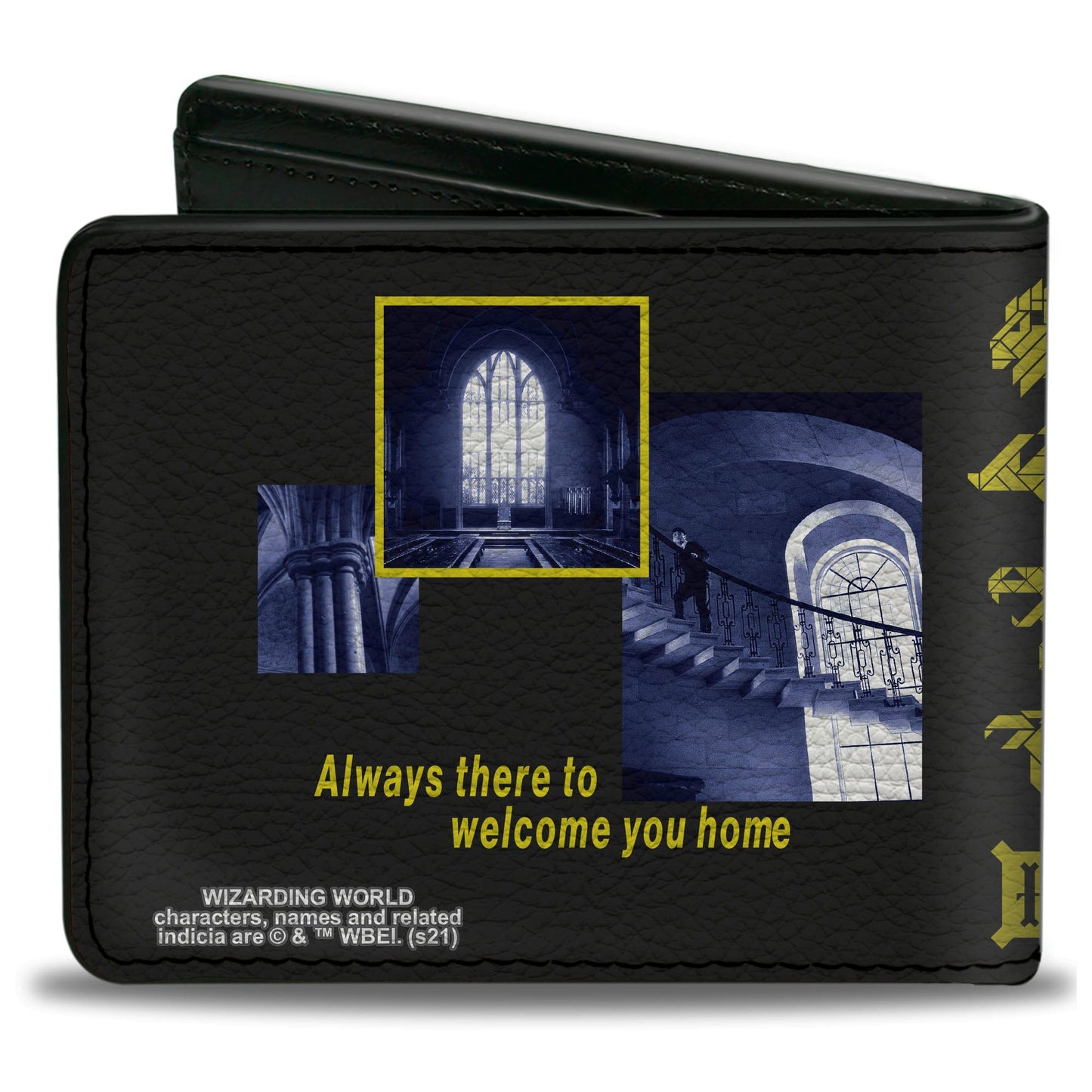 Bi-Fold Wallet - Harry Potter LIFE IS BETTER AT HOGWARTS Scenes Black Yellow Grays