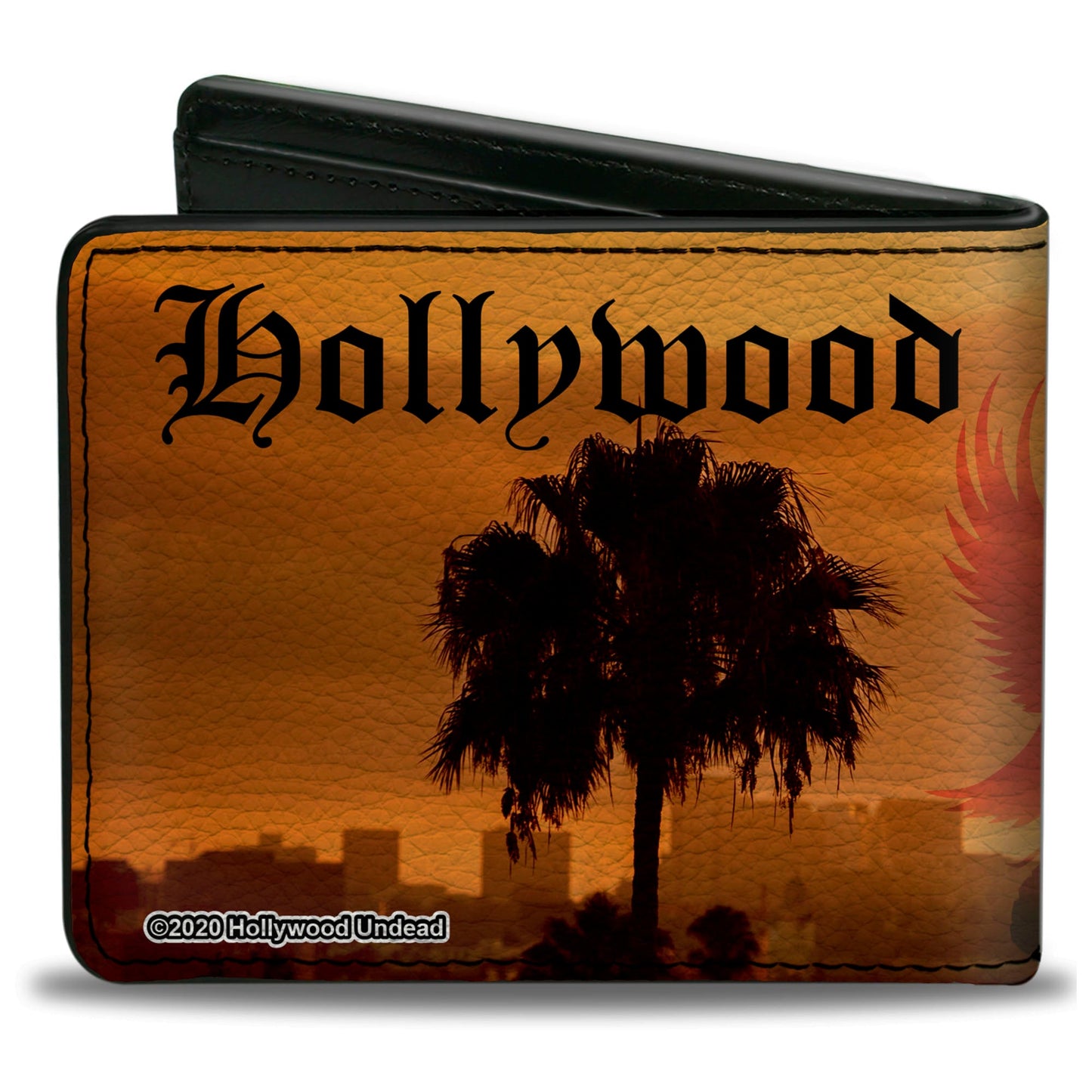 Bi-Fold Wallet - HOLLYWOOD UNDEAD Old English Skyline Oranges Black