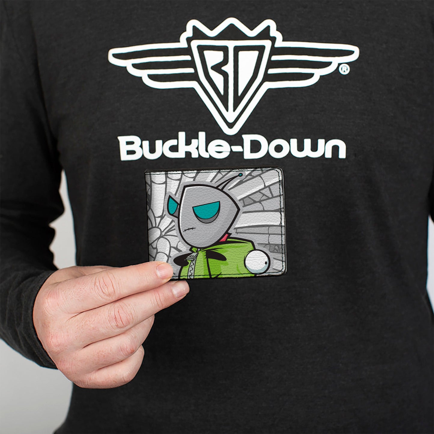 Bi-Fold Wallet - INVADER ZIM GIR with Hood Down Pose Hoses Grays