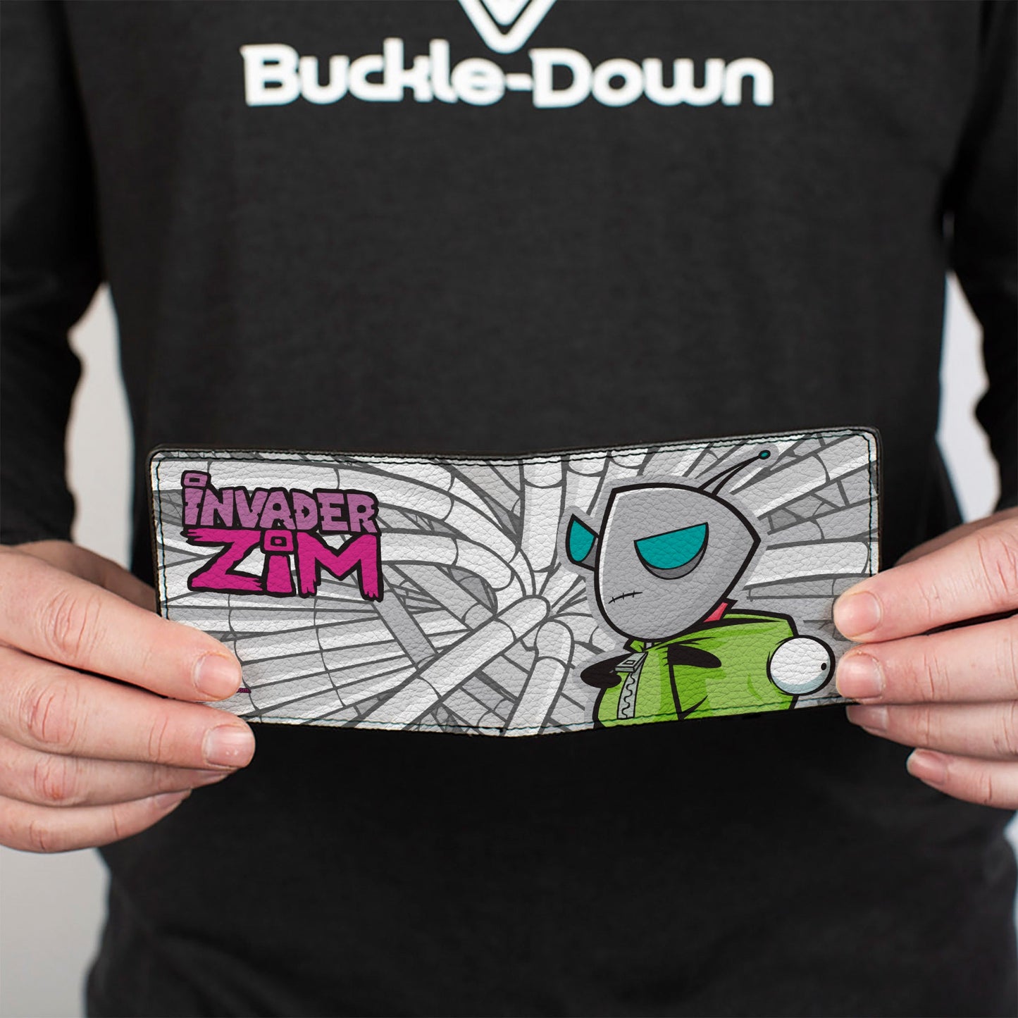 Bi-Fold Wallet - INVADER ZIM GIR with Hood Down Pose Hoses Grays