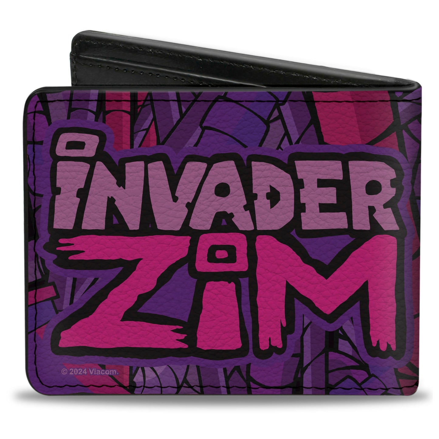 Bi-Fold Wallet - INVADER ZIM and GIR Voot Cruiser Pose and Title Logo Purples/Pinks