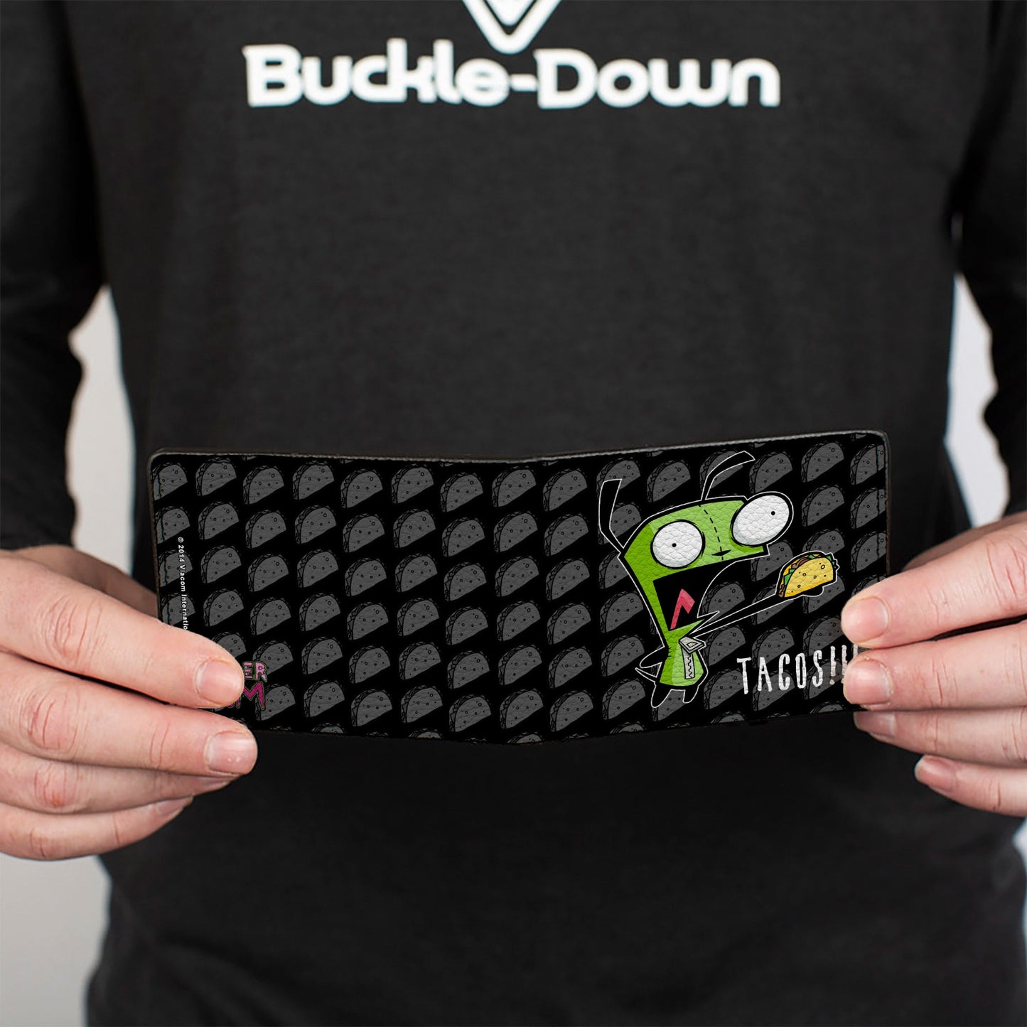 Bi-Fold Wallet - Invader Zim GIR TACOS!!! Pose Taco Monogram Black/Gray
