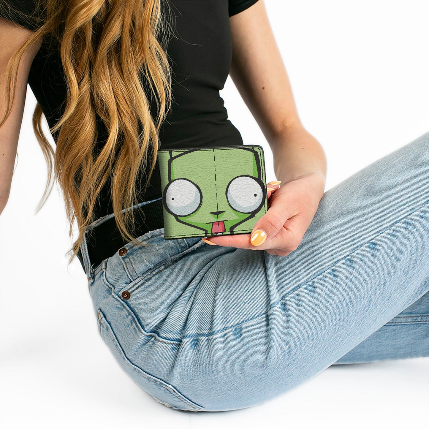 Bi-Fold Wallet - Invader Zim GIR Face Close-Up Greens