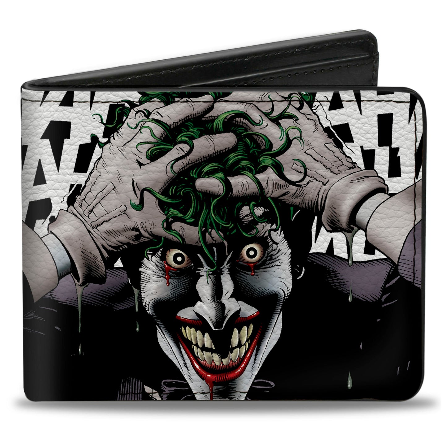 Bi-Fold Wallet - Joker The Killing Joke Holding Head Pose HAHAHA White Black
