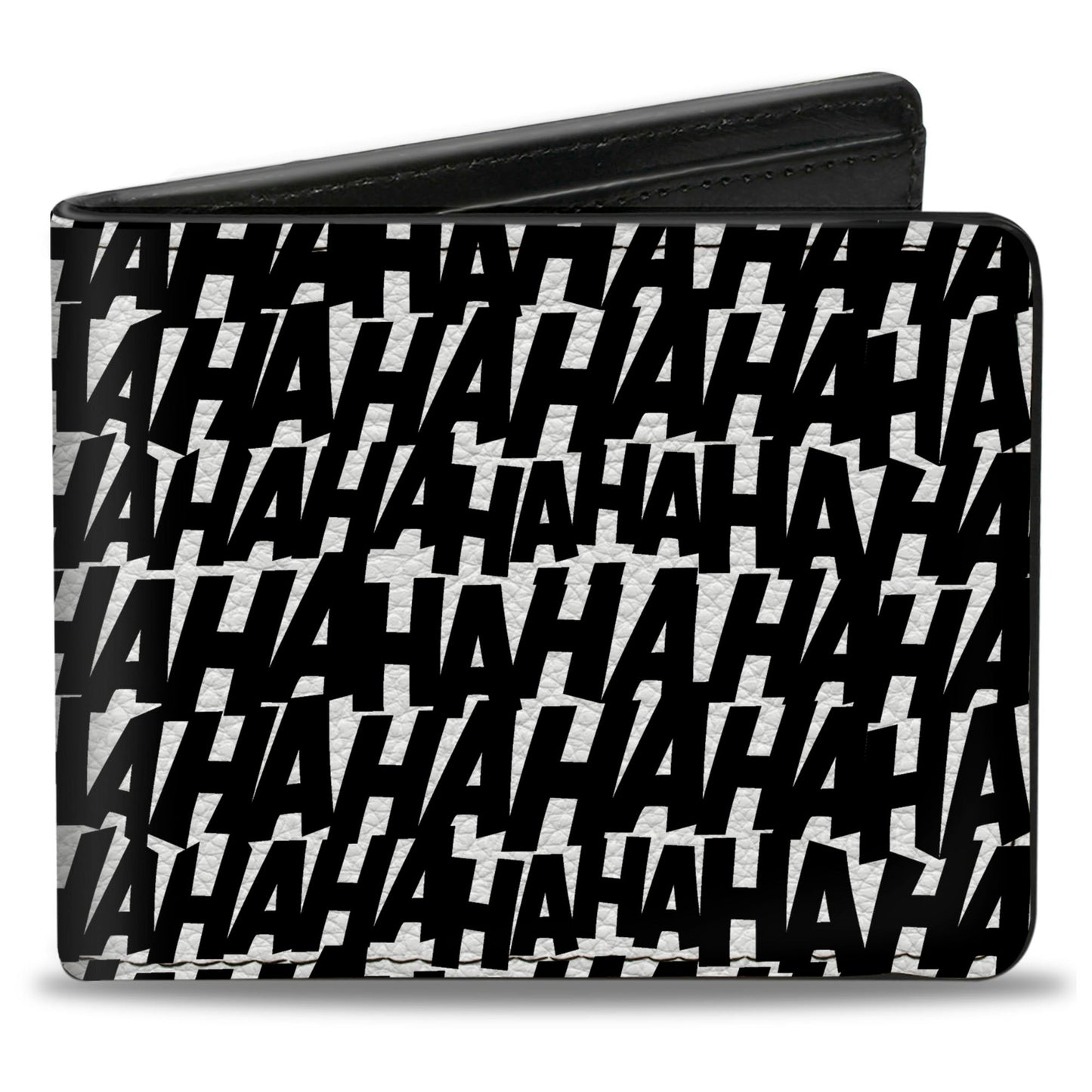 Bi-Fold Wallet - Joker HA HA HA Text White Black