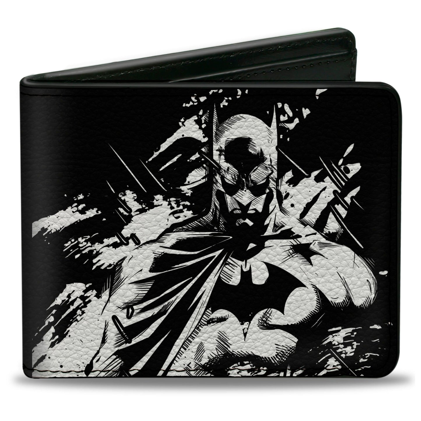 Bi-Fold Wallet - Batman the Dark Knight and Joker HA HA Smiling Sketch Poses Black/White