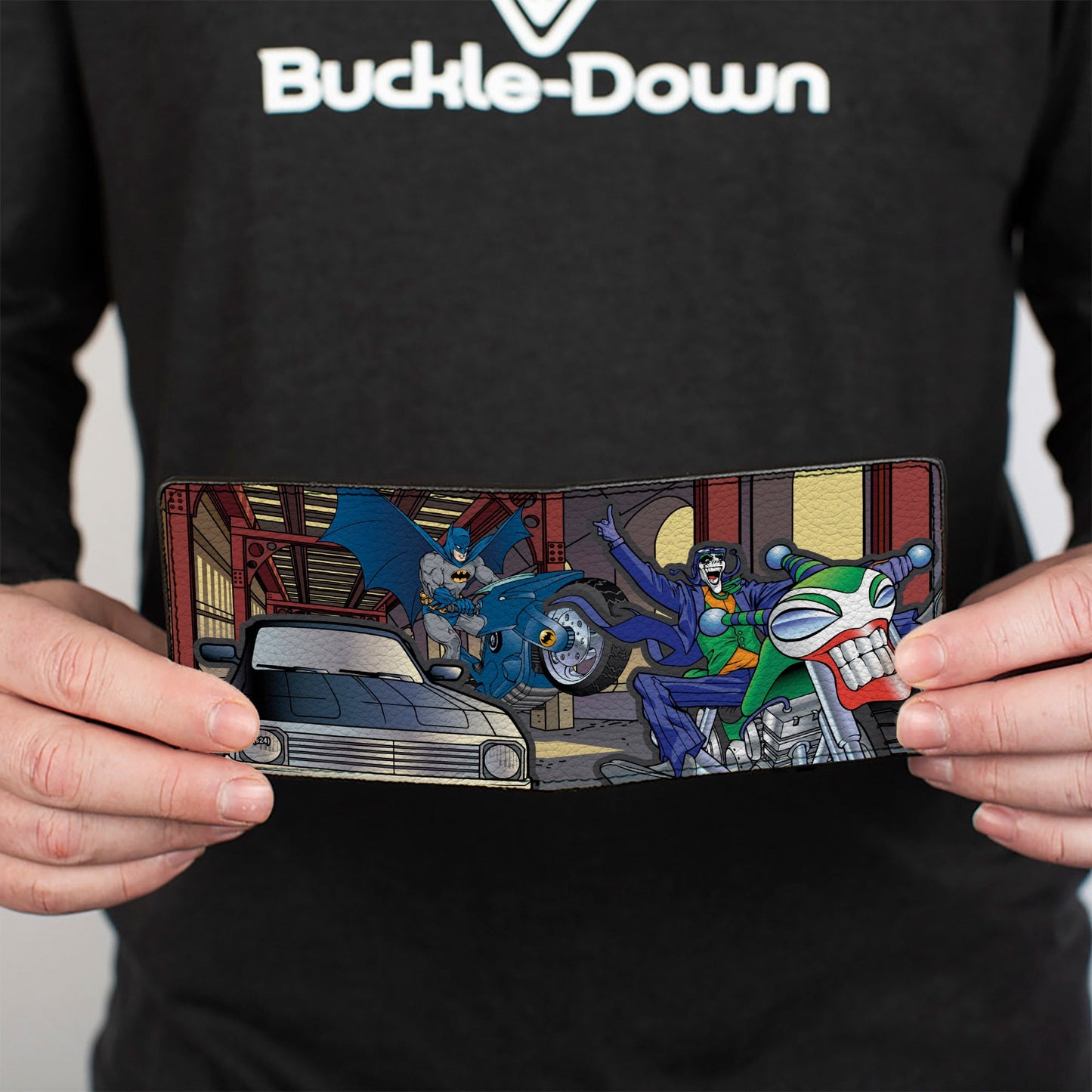 Bi-Fold Wallet - Batman Chasing Joker on Motorcycle in Tunnel Scene