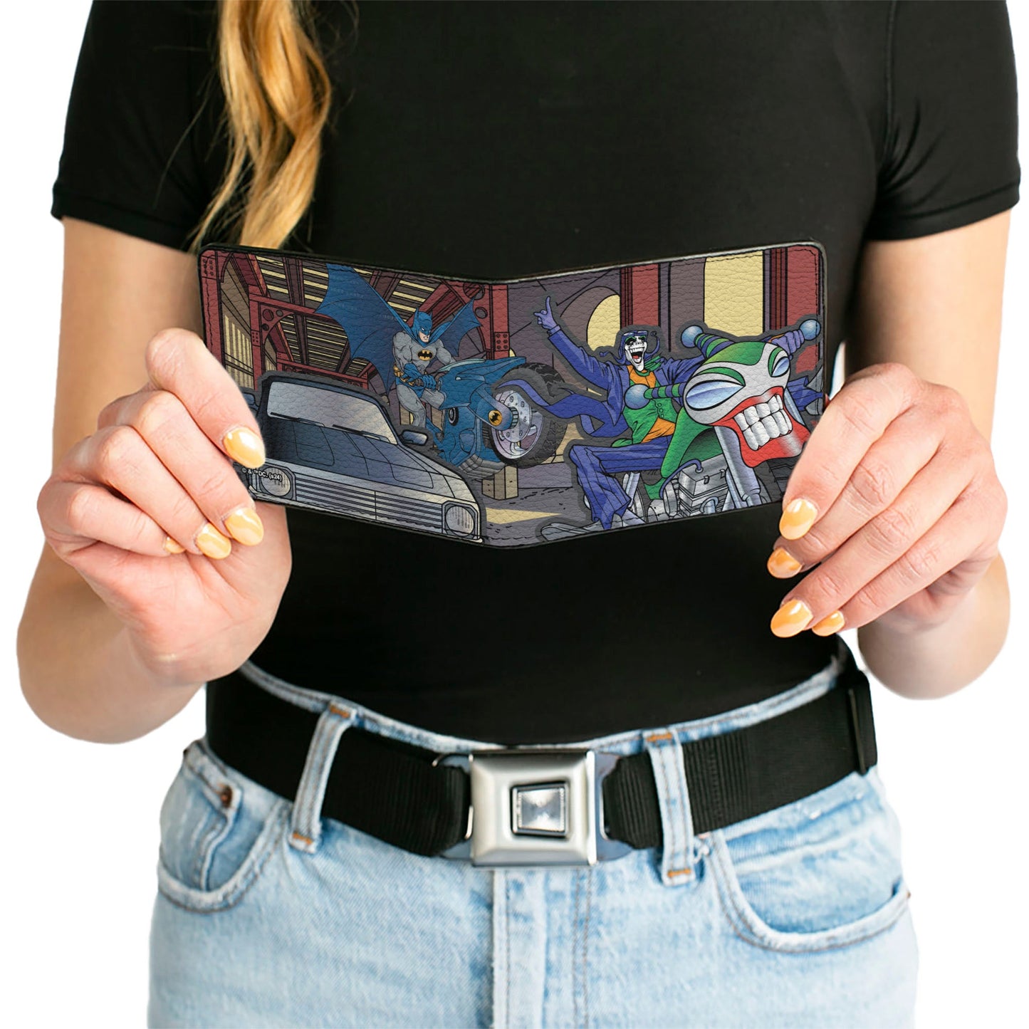 Bi-Fold Wallet - Batman Chasing Joker on Motorcycle in Tunnel Scene