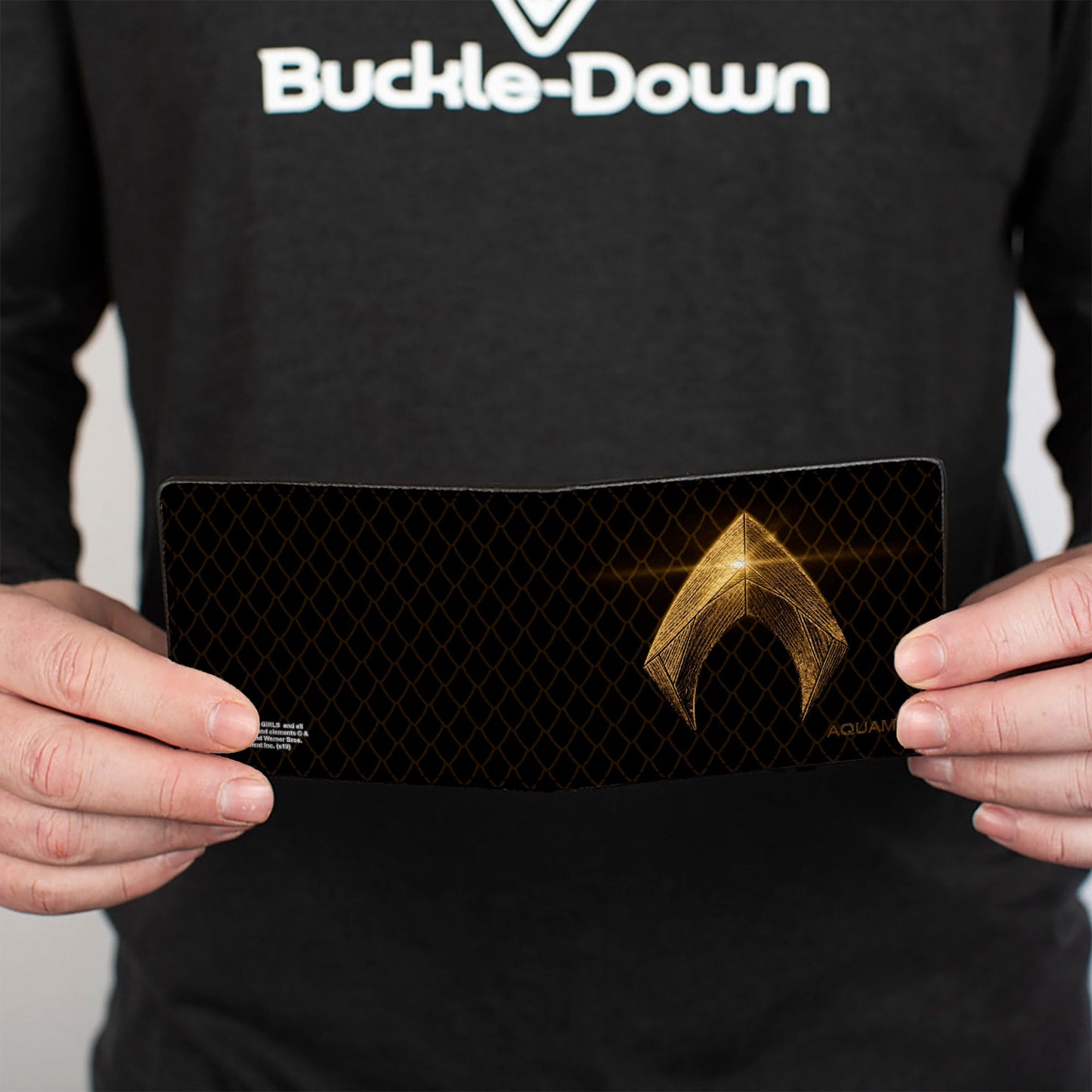 Bi-Fold Wallet - Justice League 2017 Aquaman Icon Scales Black Golds