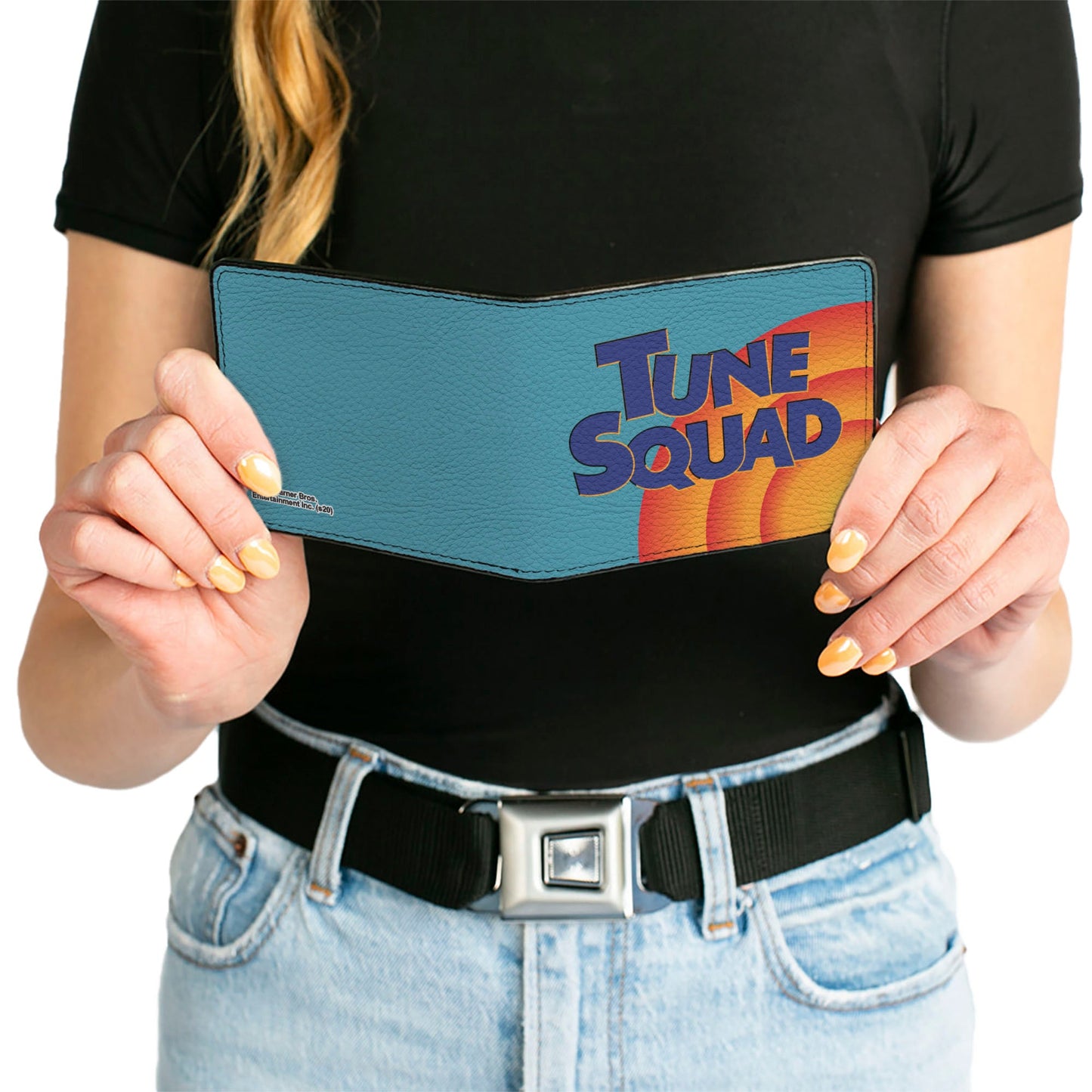 Bi-Fold Wallet - Space Jam 2 TUNE SQUAD Logo Turquoise Oranges Blue