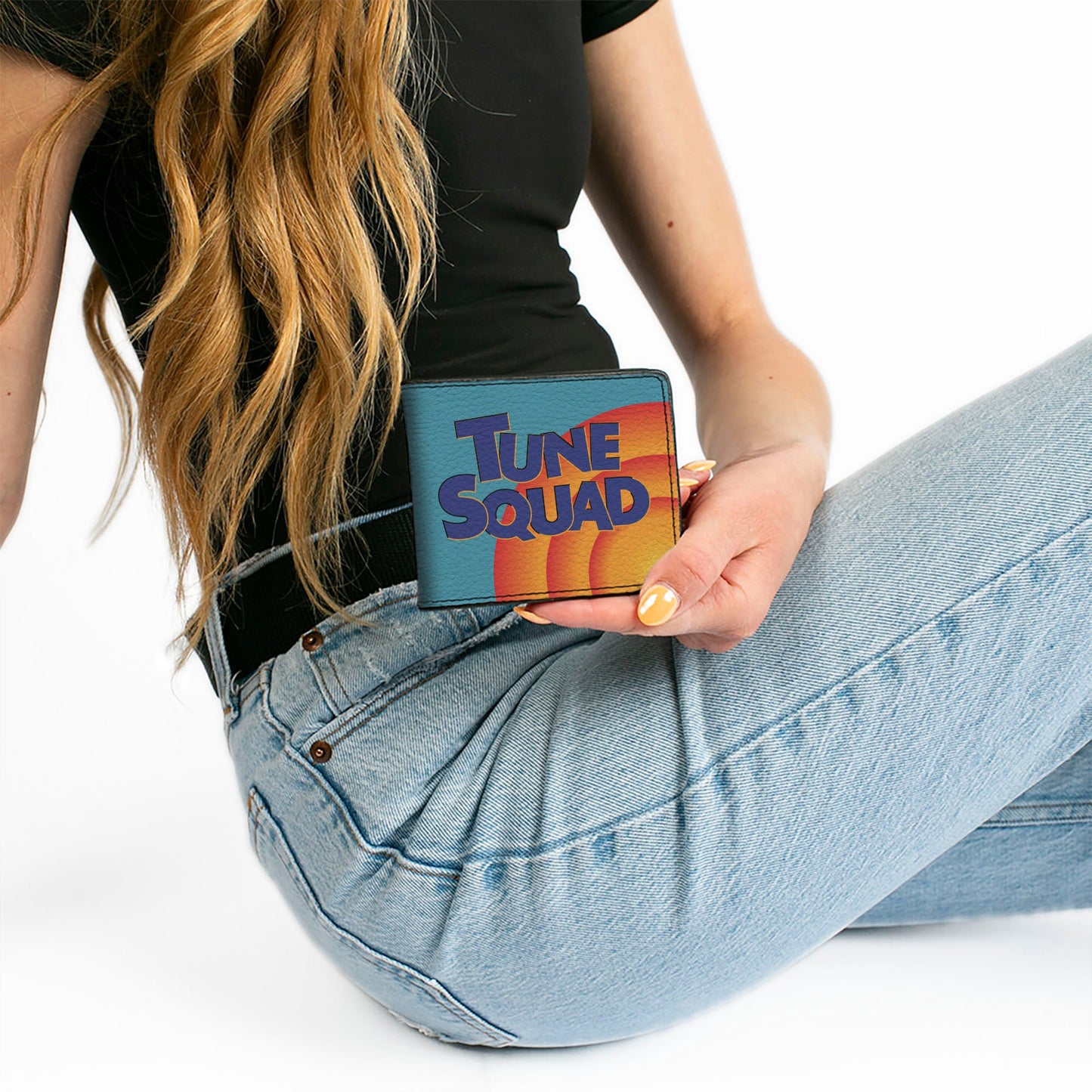 Bi-Fold Wallet - Space Jam 2 TUNE SQUAD Logo Turquoise Oranges Blue