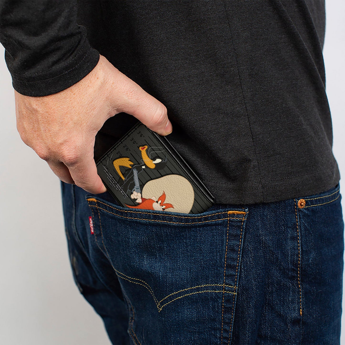 Bi-Fold Wallet - Looney Tunes 6-Character Group Lineup Gray Black