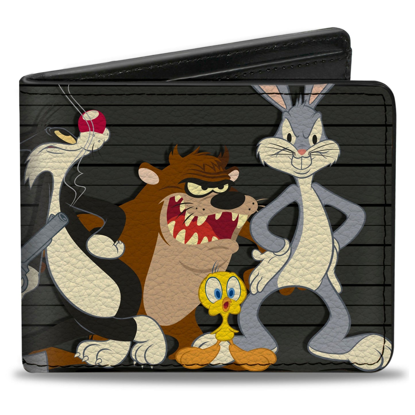 Bi-Fold Wallet - Looney Tunes 6-Character Group Lineup Gray Black