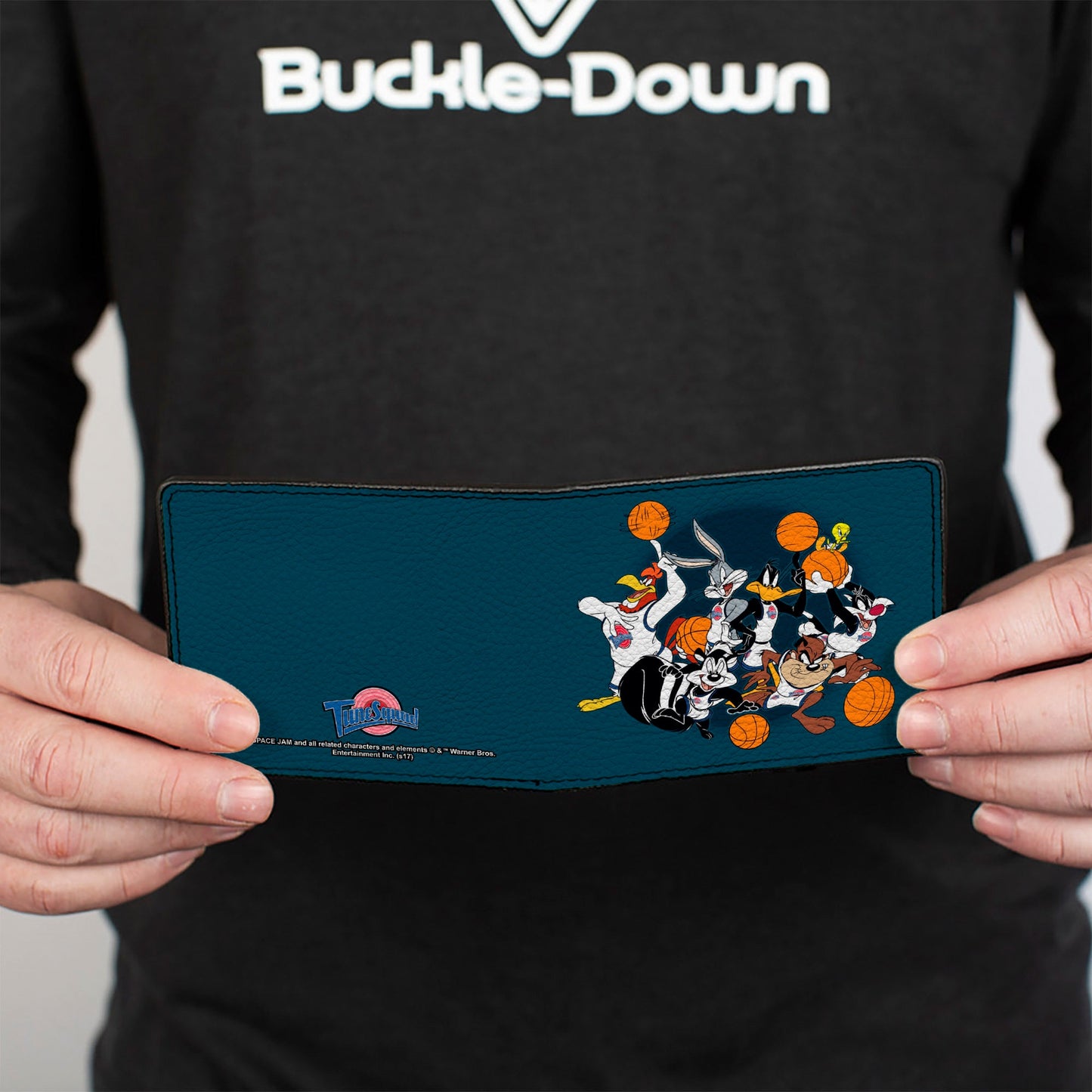 Bi-Fold Wallet - Space Jam Tunes Squad 7-Players Group Pose Galaxy Blues