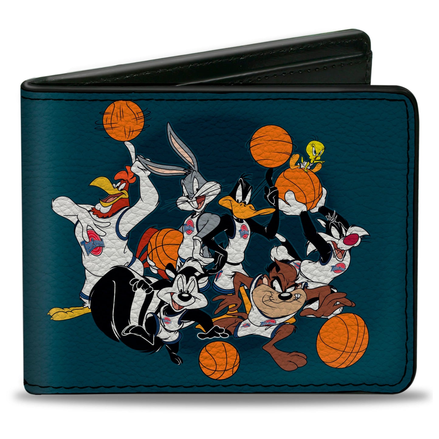 Bi-Fold Wallet - Space Jam Tunes Squad 7-Players Group Pose Galaxy Blues