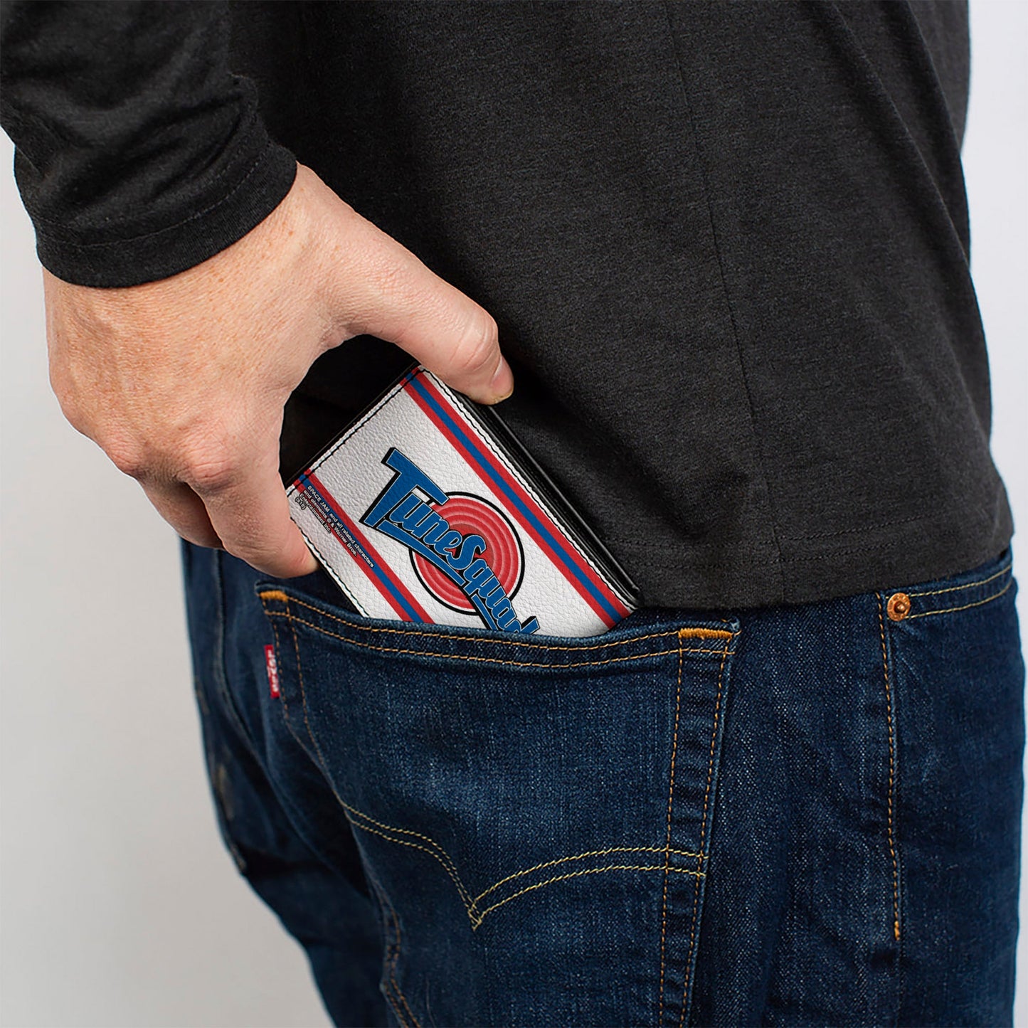 Bi-Fold Wallet - Space Jam TUNE SQUAD Logo Stripe White Red Blue