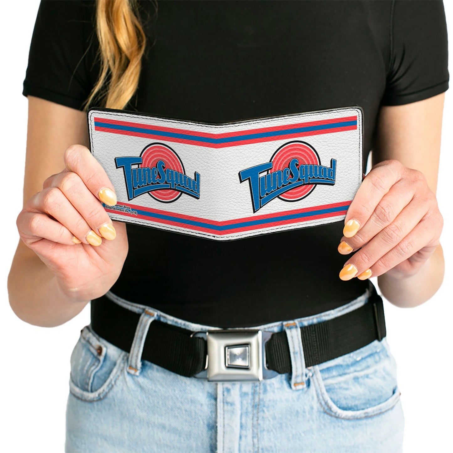 Bi-Fold Wallet - Space Jam TUNE SQUAD Logo Stripe White Red Blue