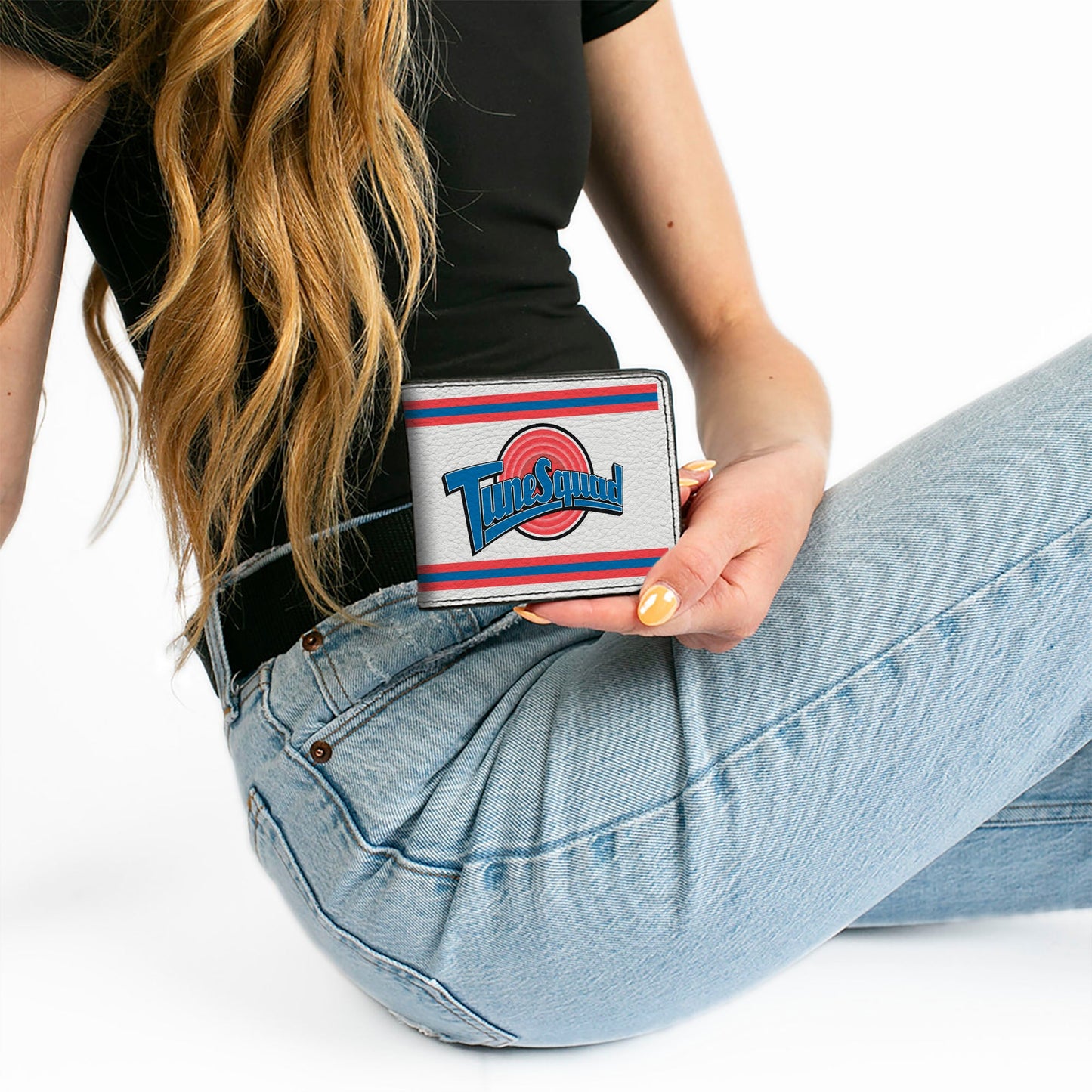 Bi-Fold Wallet - Space Jam TUNE SQUAD Logo Stripe White Red Blue