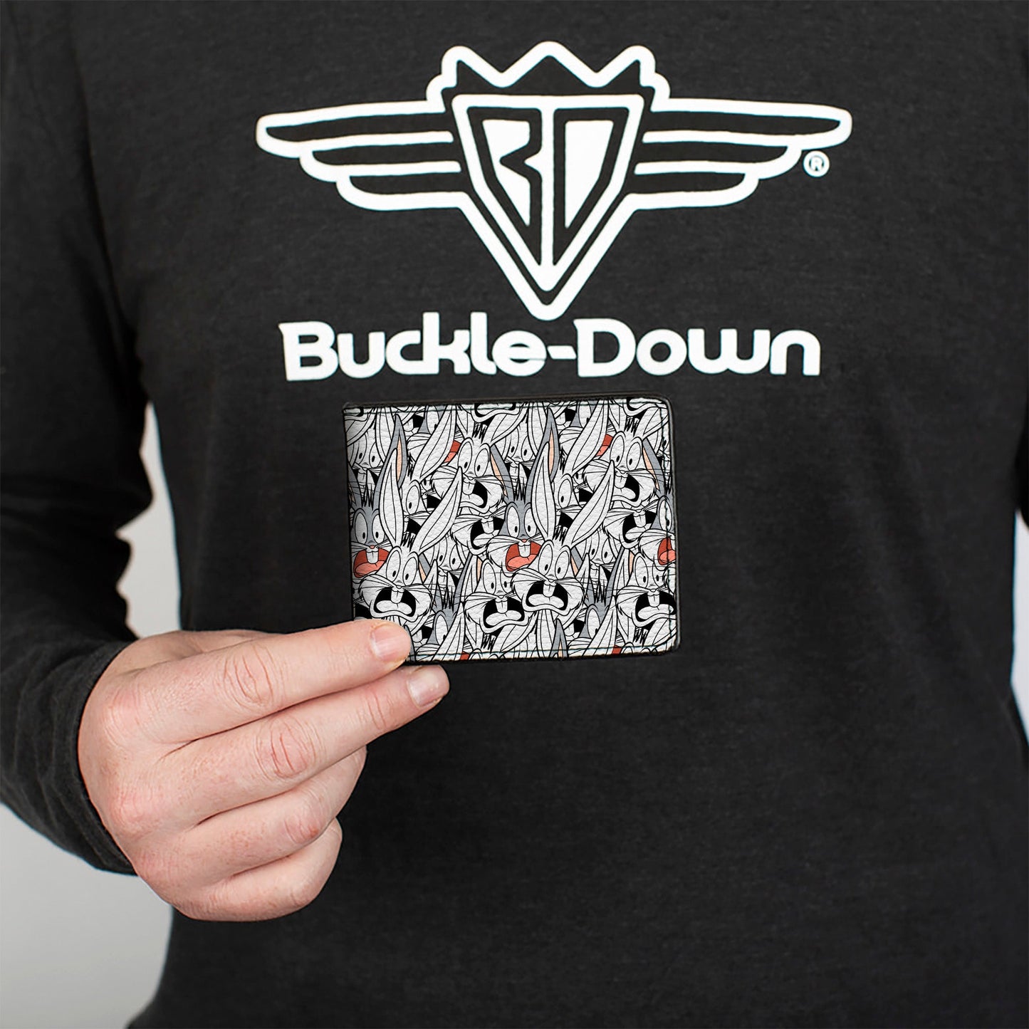 Bi-Fold Wallet - Bugs Bunny Expressions Stacked White Black Gray