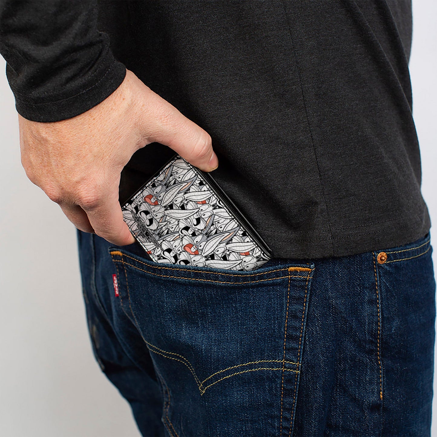 Bi-Fold Wallet - Bugs Bunny Expressions Stacked White Black Gray